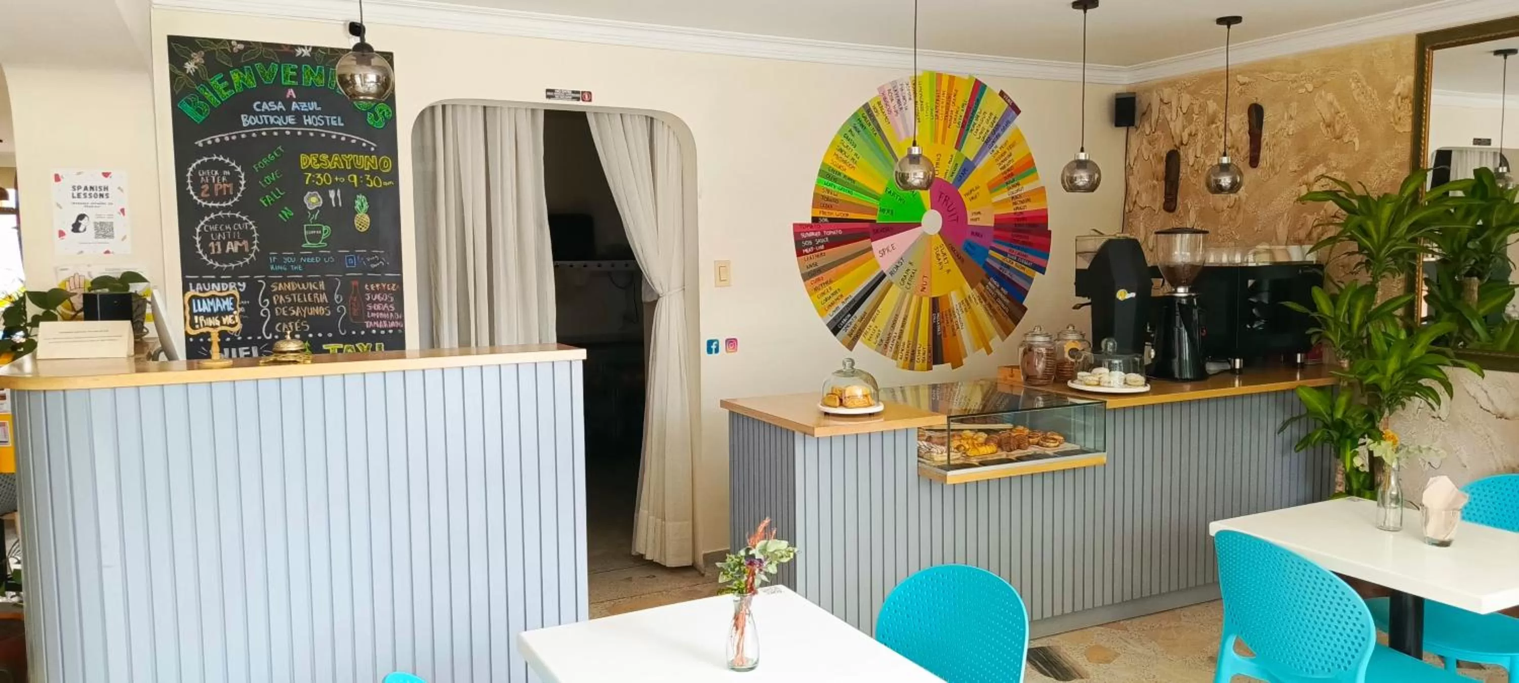 Restaurant/places to eat in Casa Azul Boutique Hostel