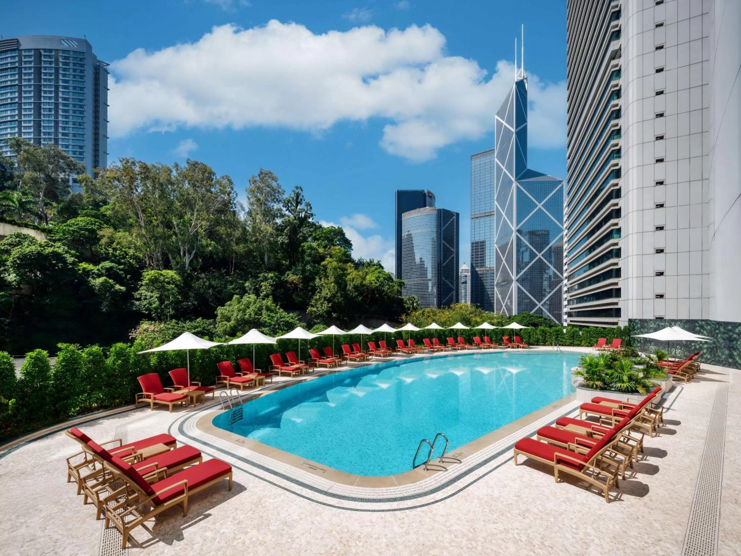 Pool view in Island Shangri-La, Hong Kong