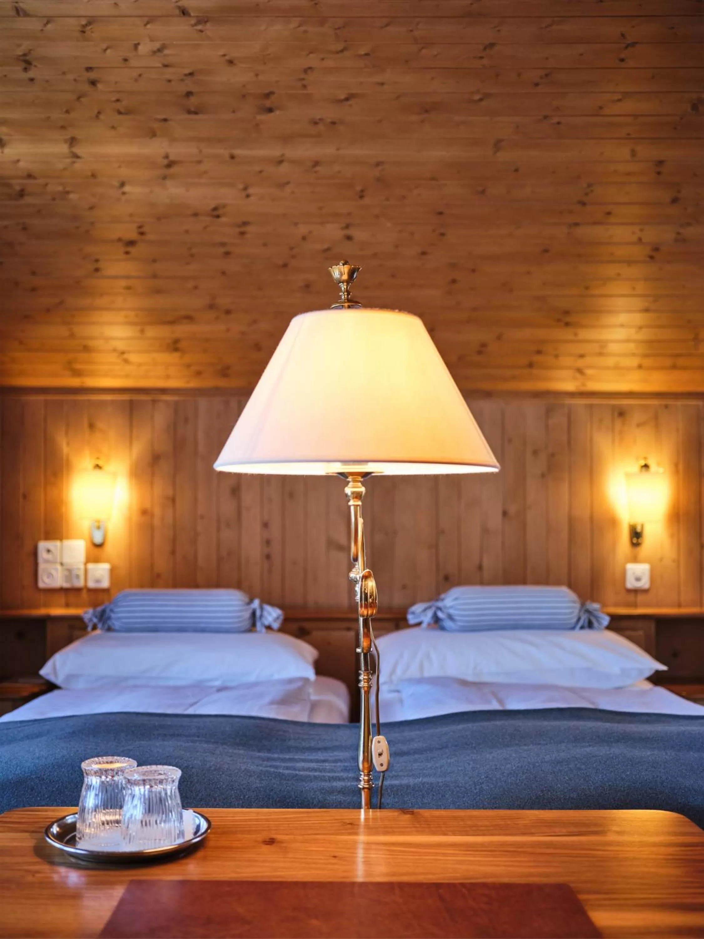 Bed in Hotel Chesa Grischuna