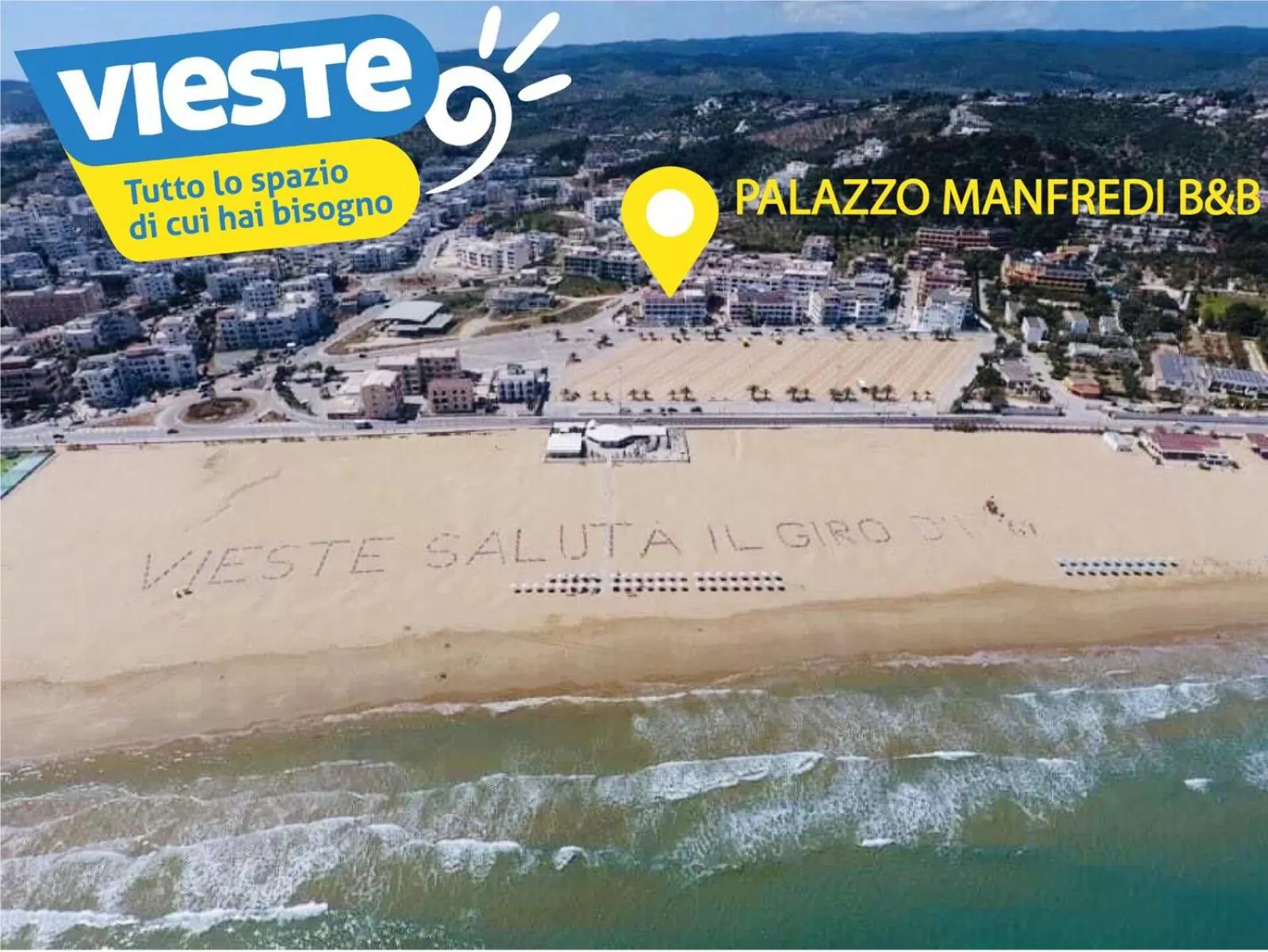 Bird's eye view in B&B Palazzo Manfredi Vieste, Fronte mare con Parcheggio