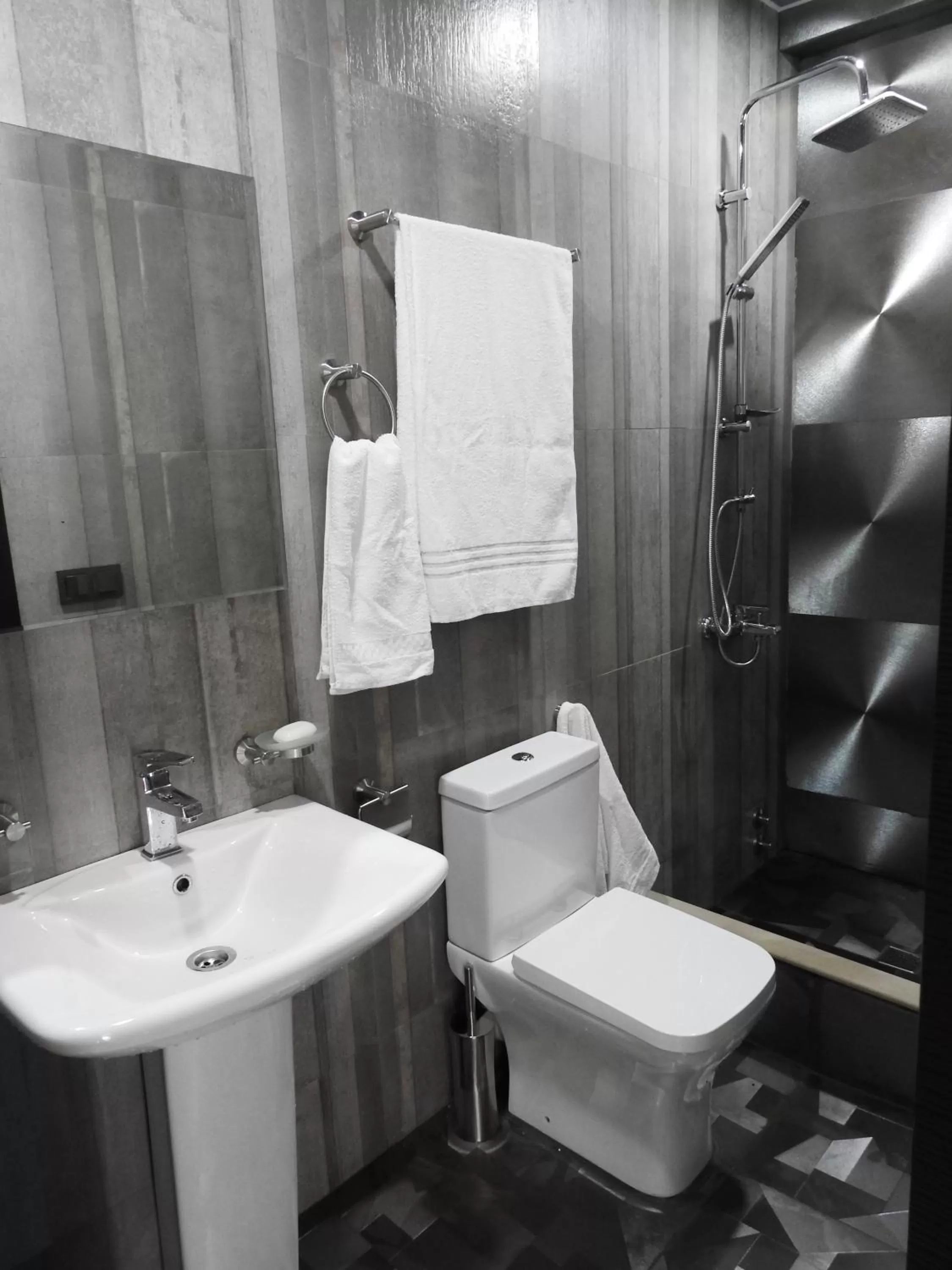 Shower in Iko's Family Apartments