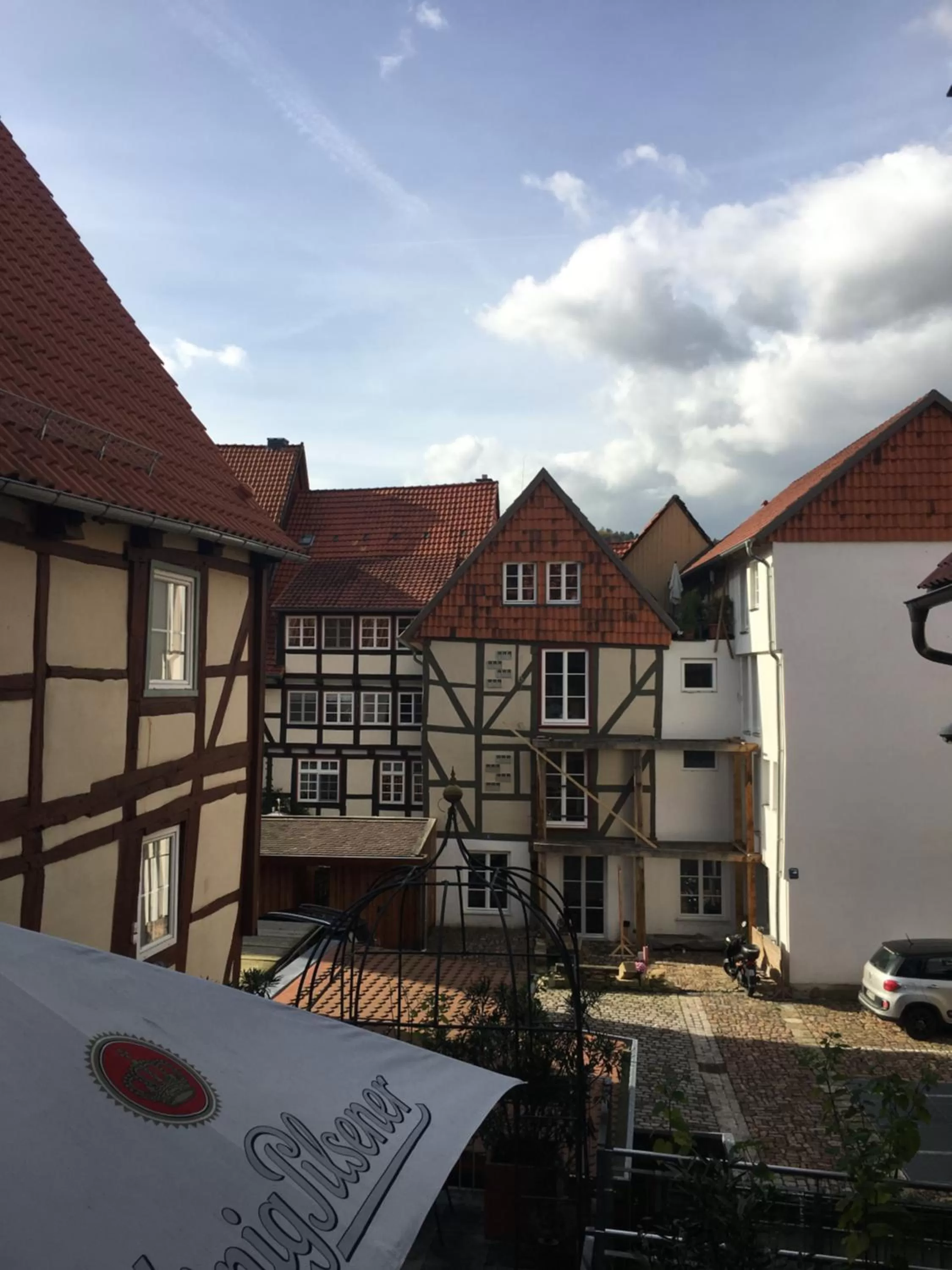 Patio in Fachwerk-Hotel Eisenbart