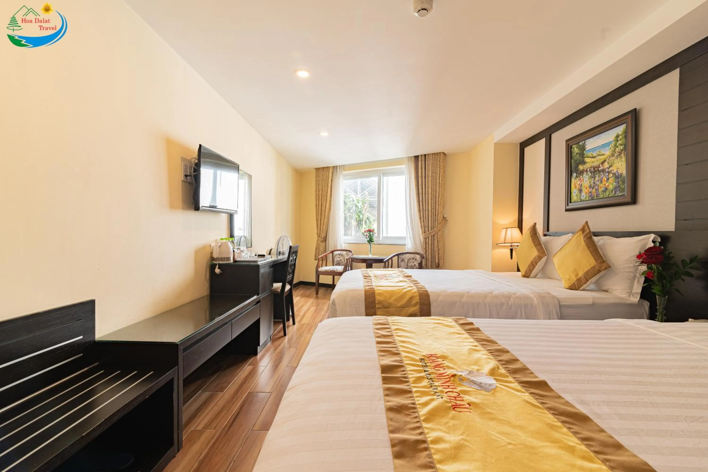 Bed in Hoang Minh Chau Ba Trieu Hotel