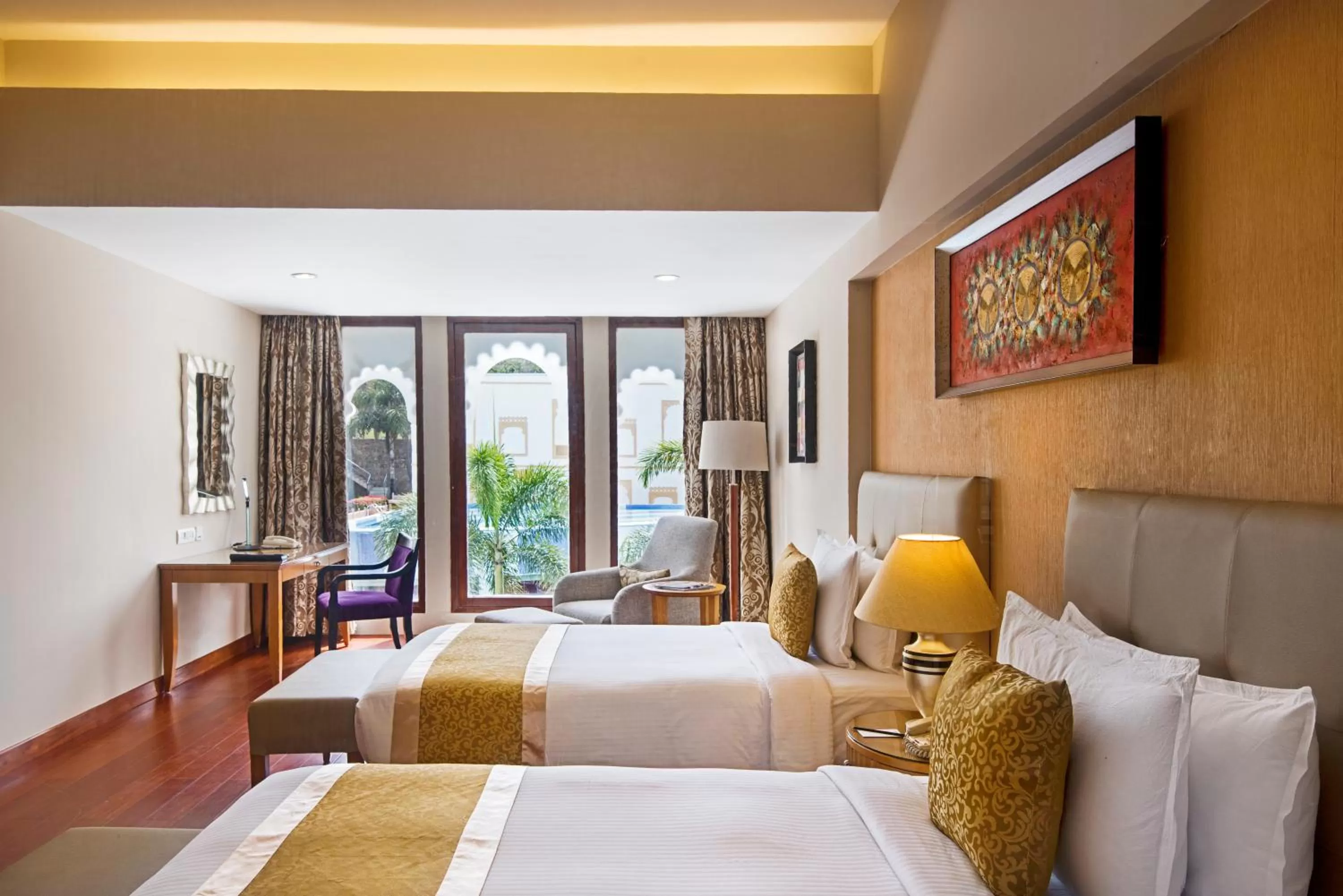 Toilet, Bed in Radisson Blu Udaipur Palace Resort & Spa