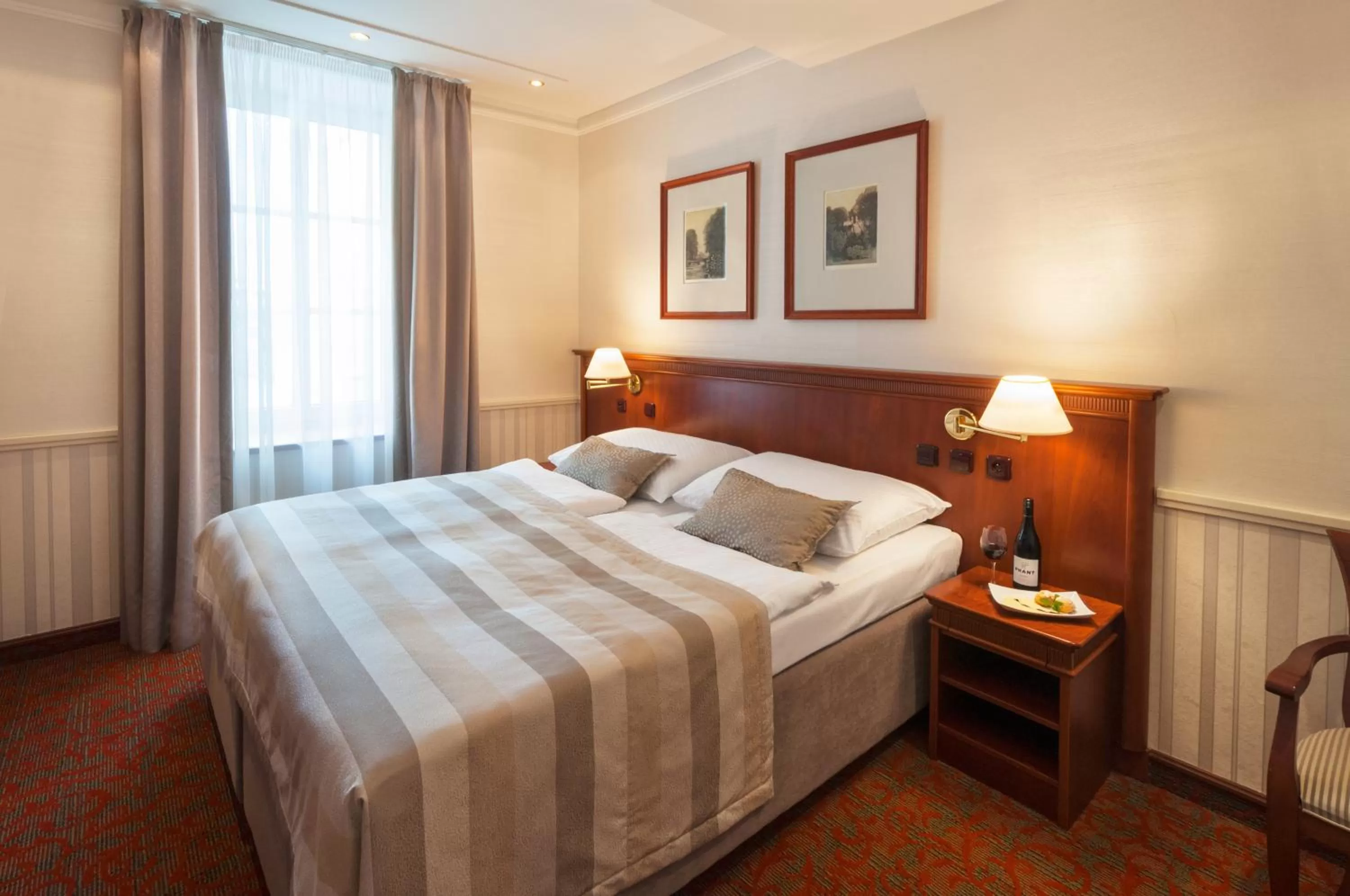 Bed in Adria Hotel Prague