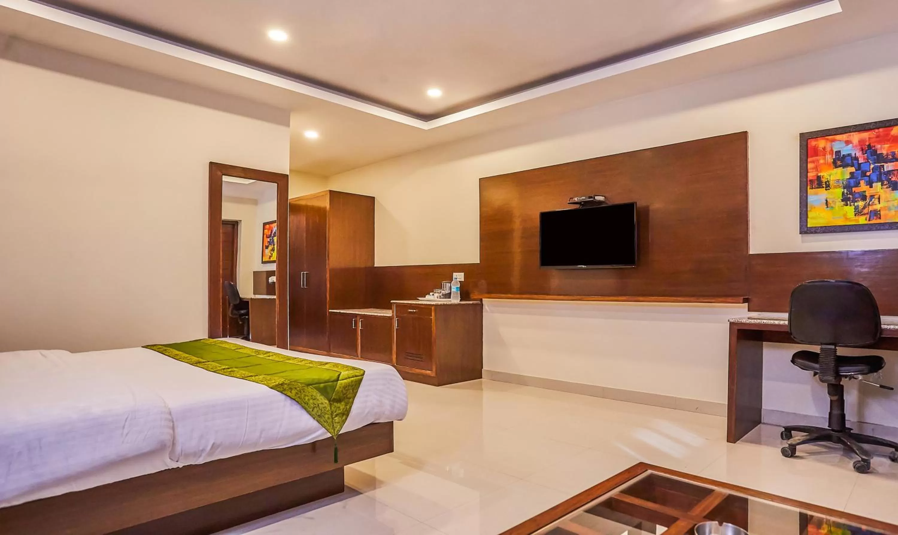 Bedroom, Bed in Treebo Grand Legacy Elite With Roof Top Cafe