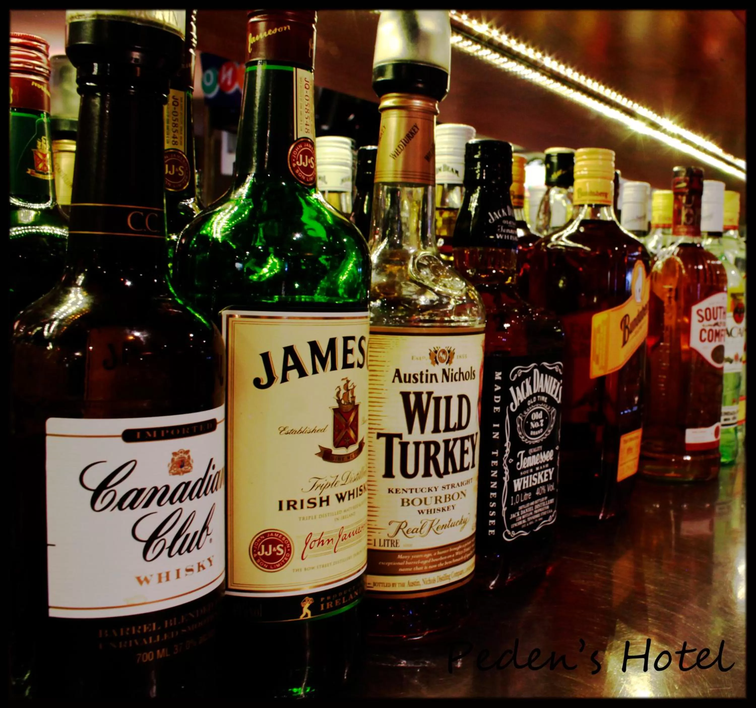 Alcoholic drinks in Peden's Hotel