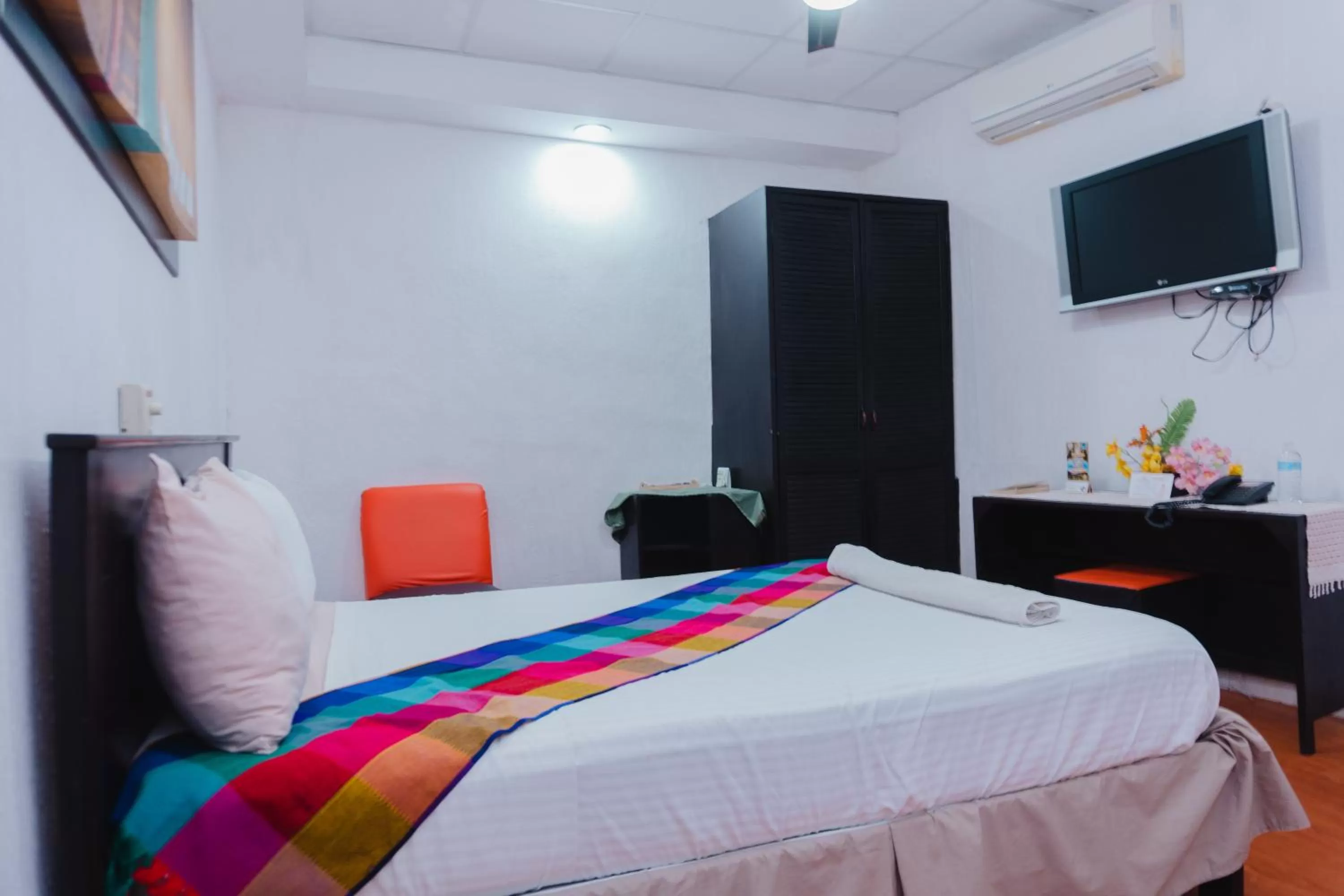 Bed in Hotel Makarios