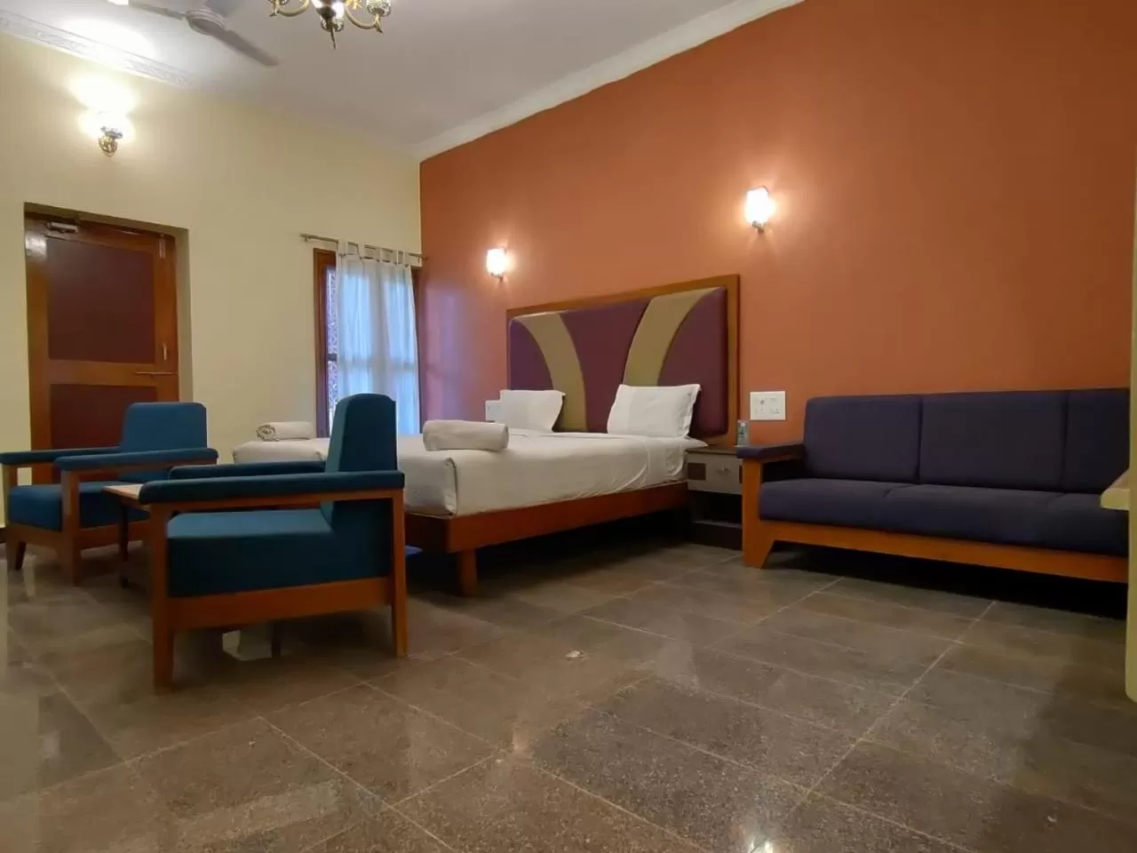 Seating area in Kanthi Resorts Badami