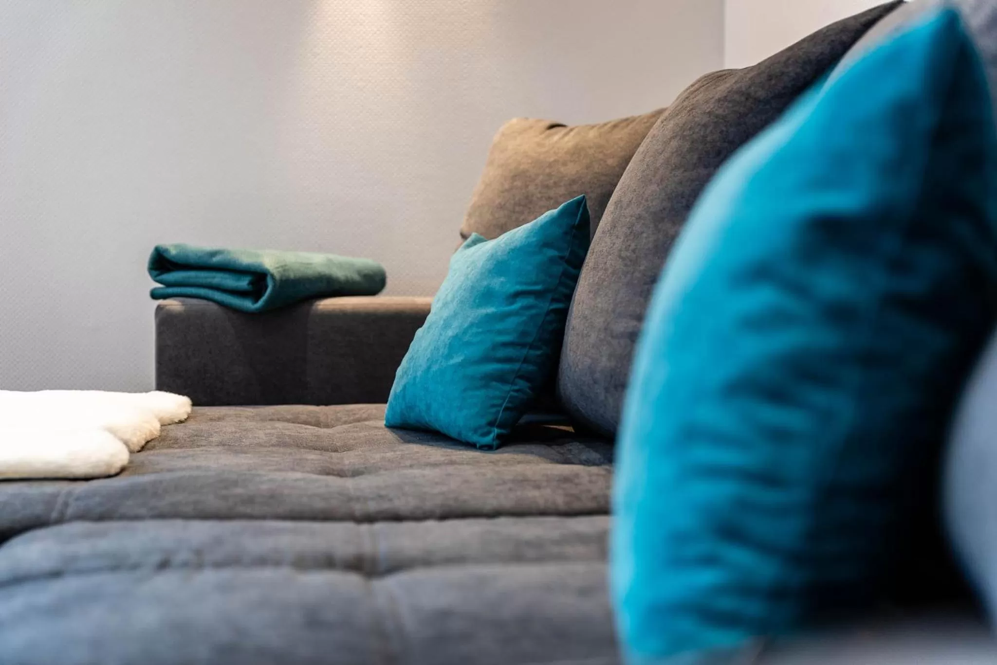 Living room, Bed in Gästehaus Jagsttal