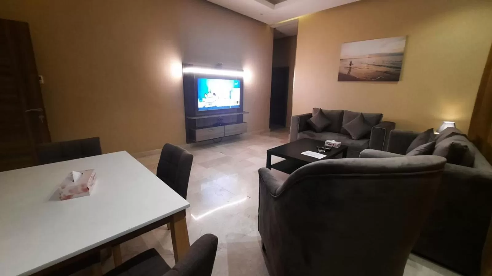 Communal lounge/ TV room, Seating Area in Rihanna Hotel Apartment