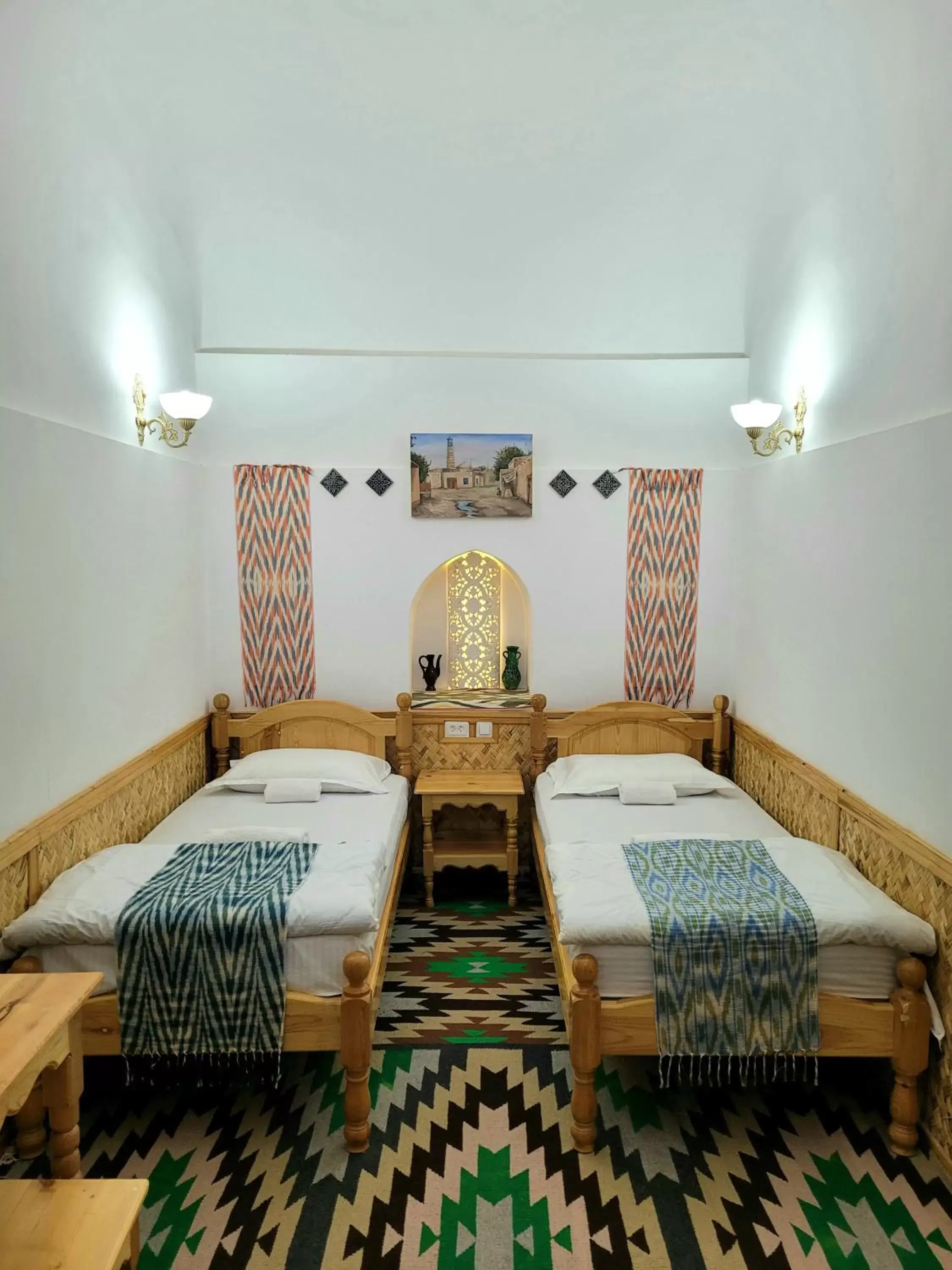 Twin Room with Private Bathroom - single occupancy in madrasah Polvon-Qori boutique hotel XIX century Twin Room with Private Bathroom - single occupancy in madrasah Polvon-Qori boutique hotel XIX century