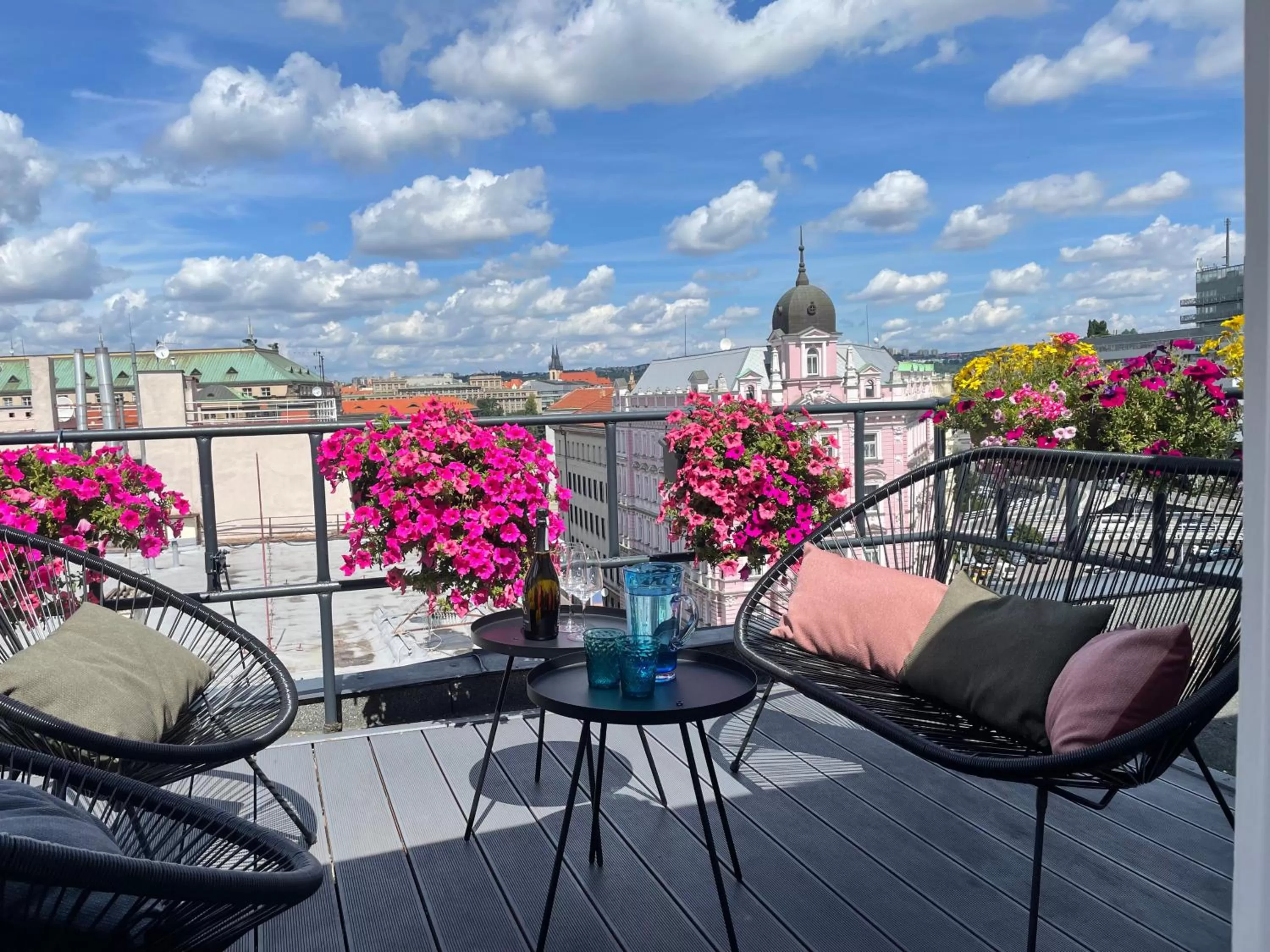 Balcony/Terrace in Rooftop Planet Prague Hotel