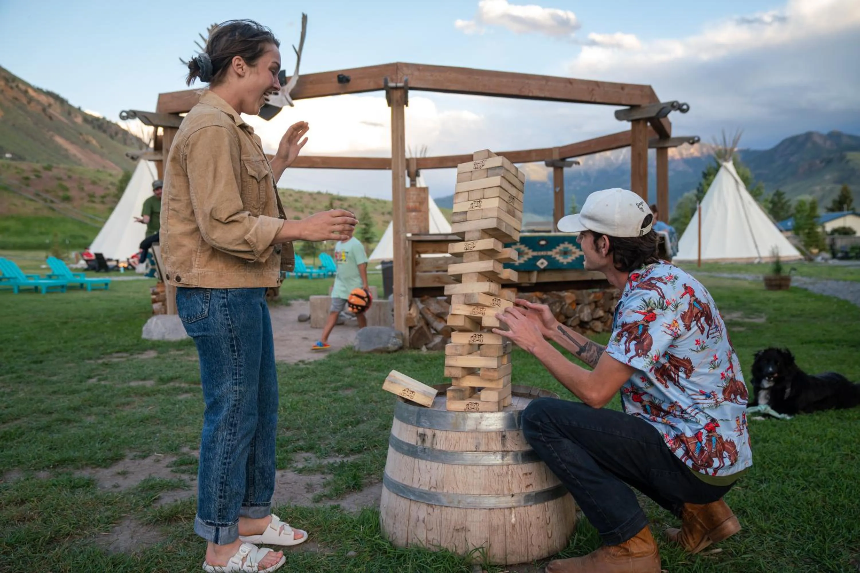 People in Dreamcatcher Tipi Hotel