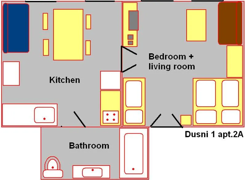 Floor plan in Old Town - Dusni Apartments