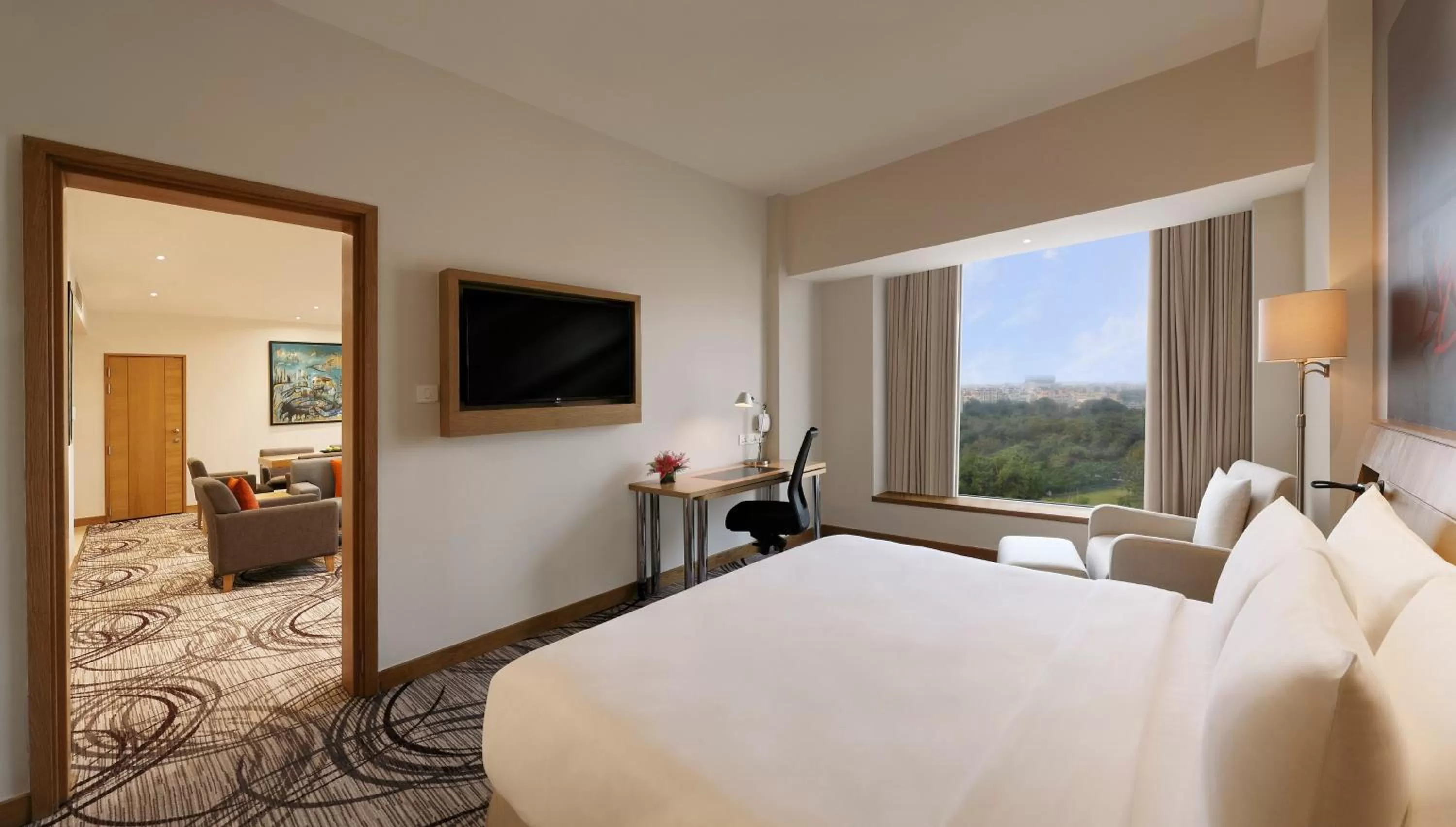 View (from property/room), Bed in Novotel Hyderabad Convention Centre