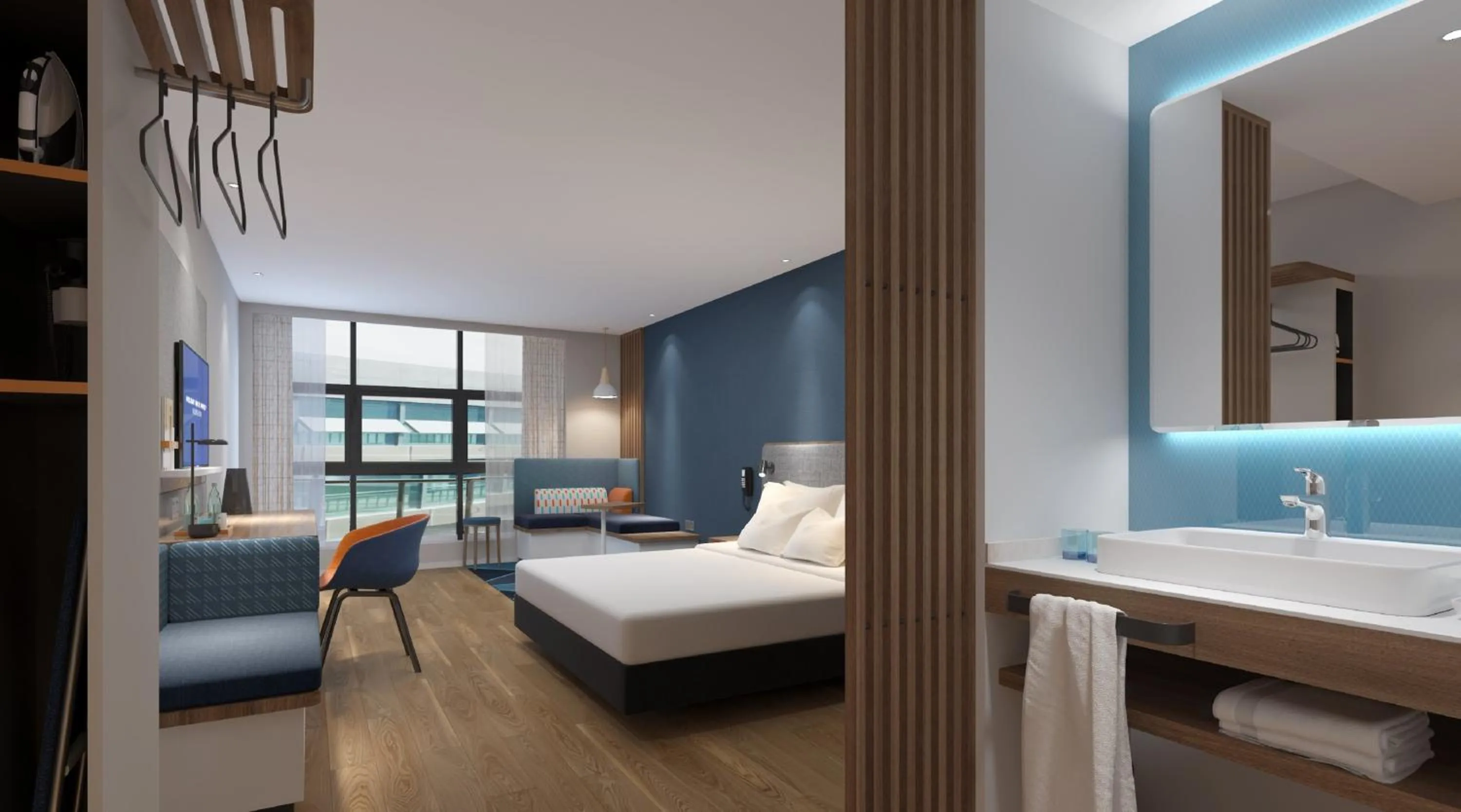 Photo of the whole room, Bed in Holiday Inn Express Hangzhou Jiuzhou by IHG