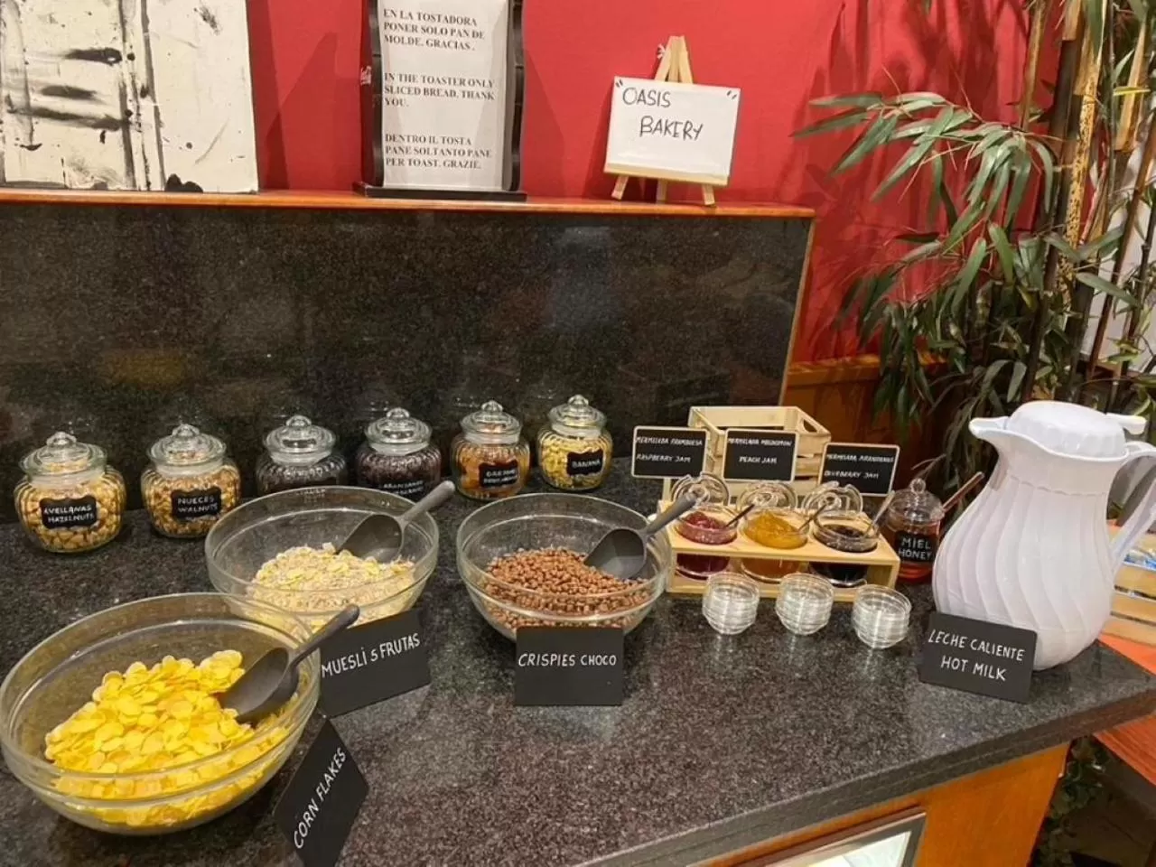 Buffet breakfast in Hotel Oasis