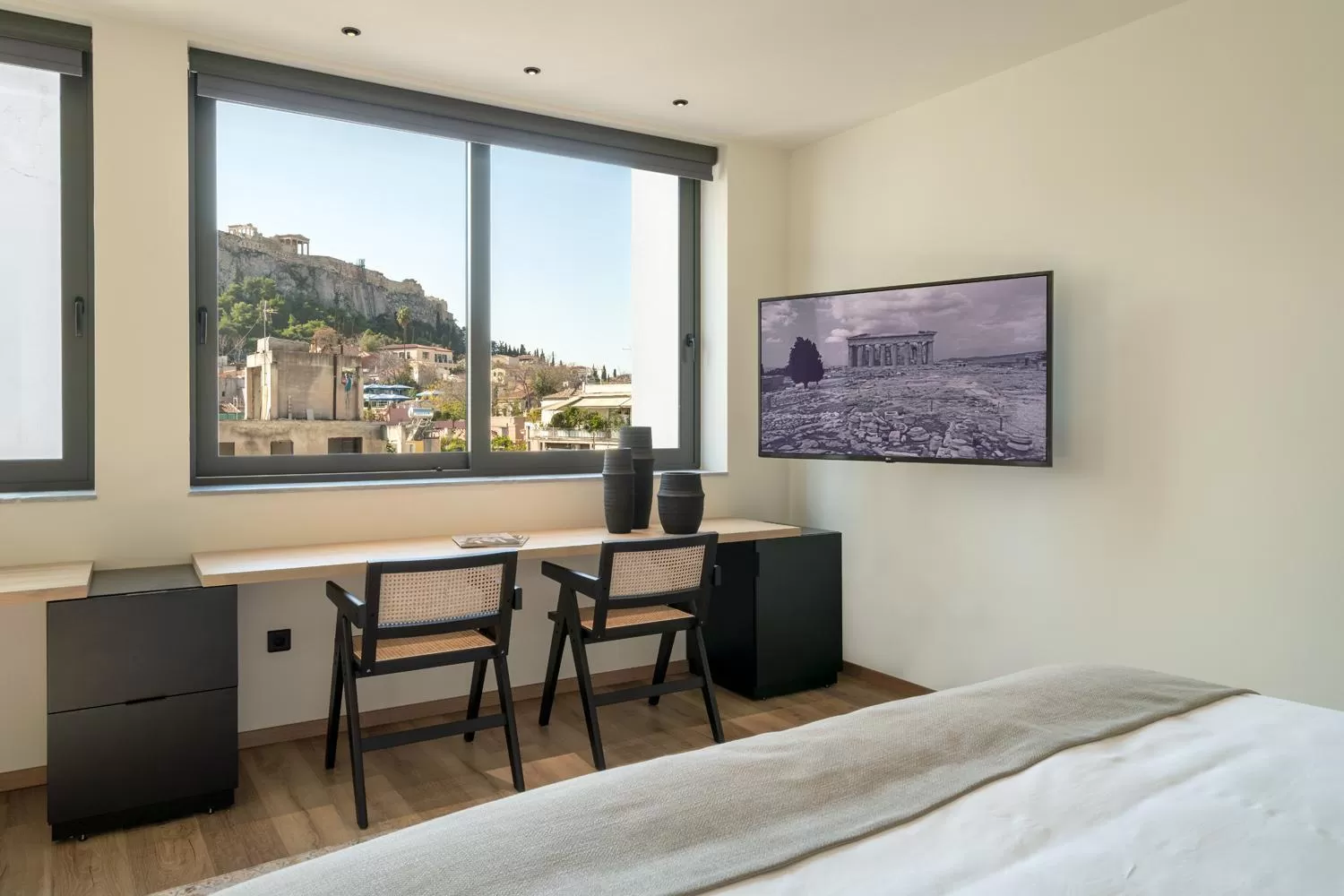 Bed in Athens Woo Suites