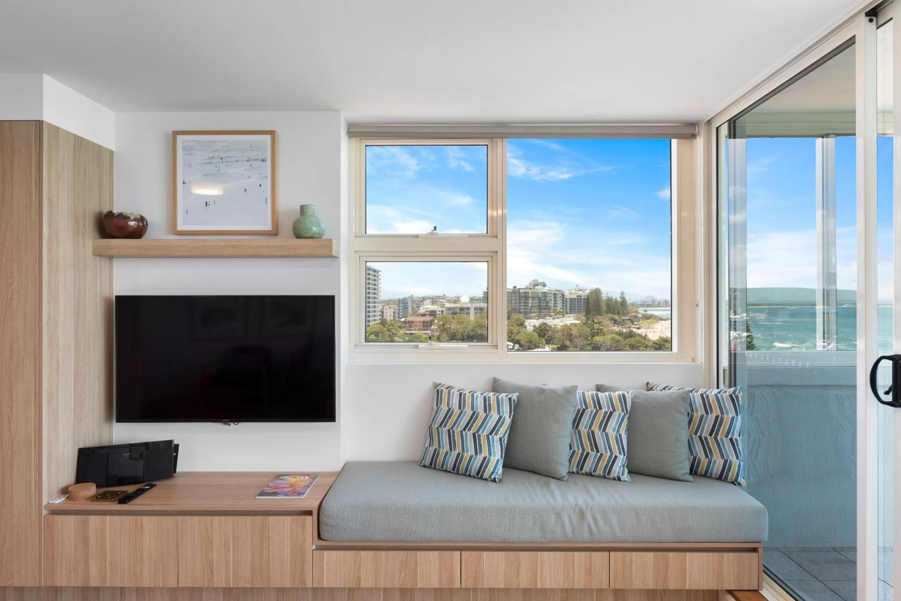 Living room in 84 The Spit Holiday Apartments