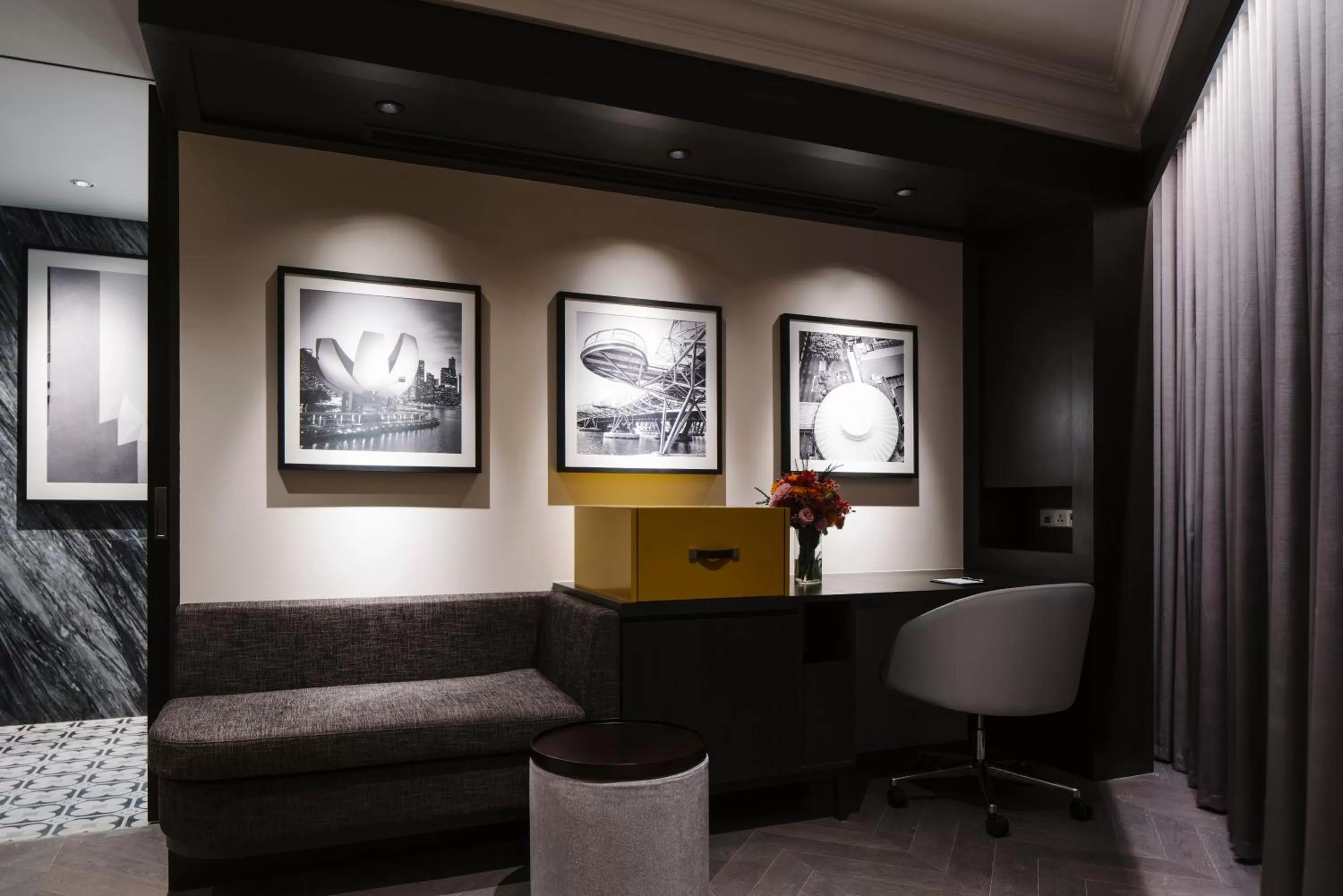 Seating area in Grand Park City Hall