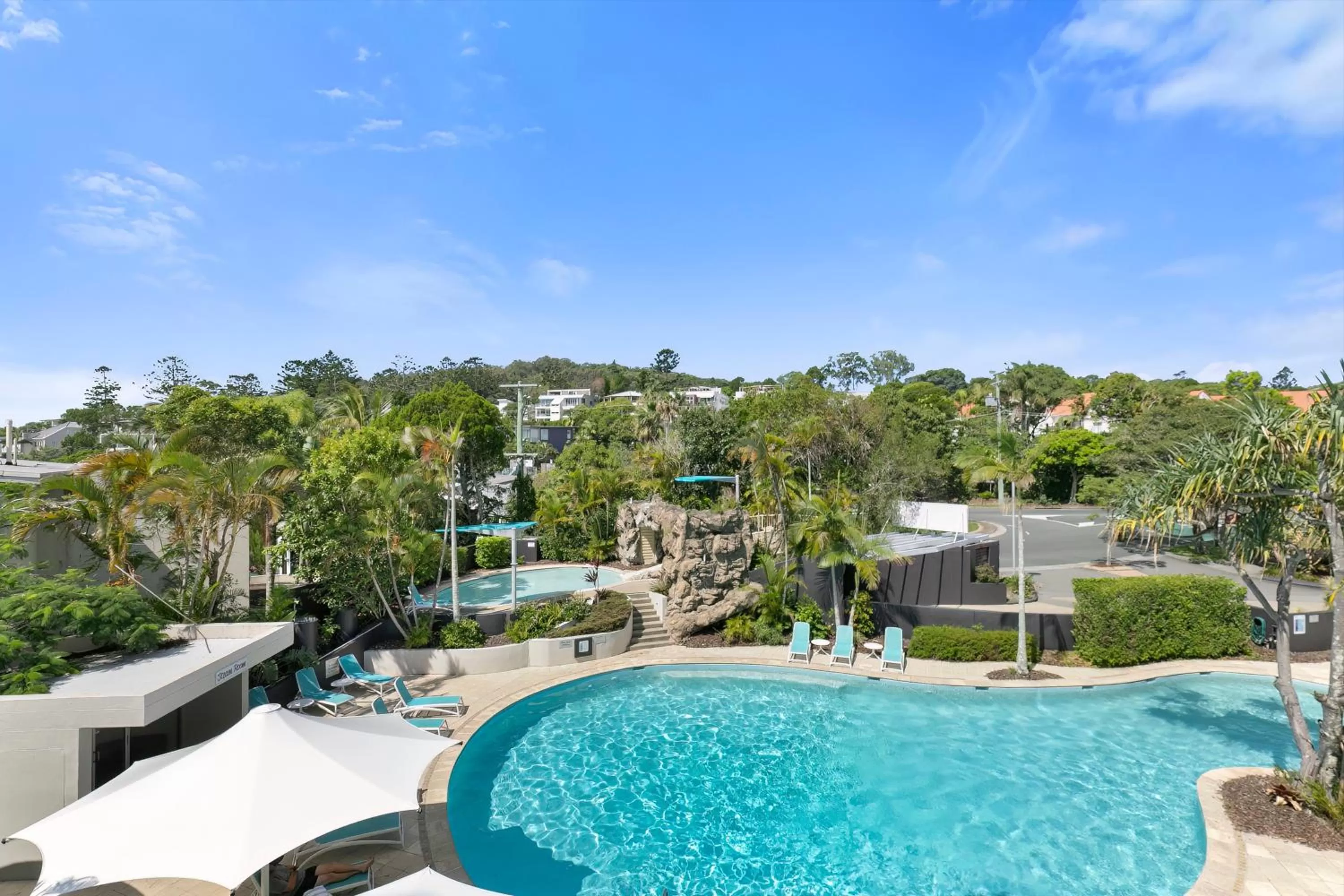 Pool view in Noosa Blue Resort