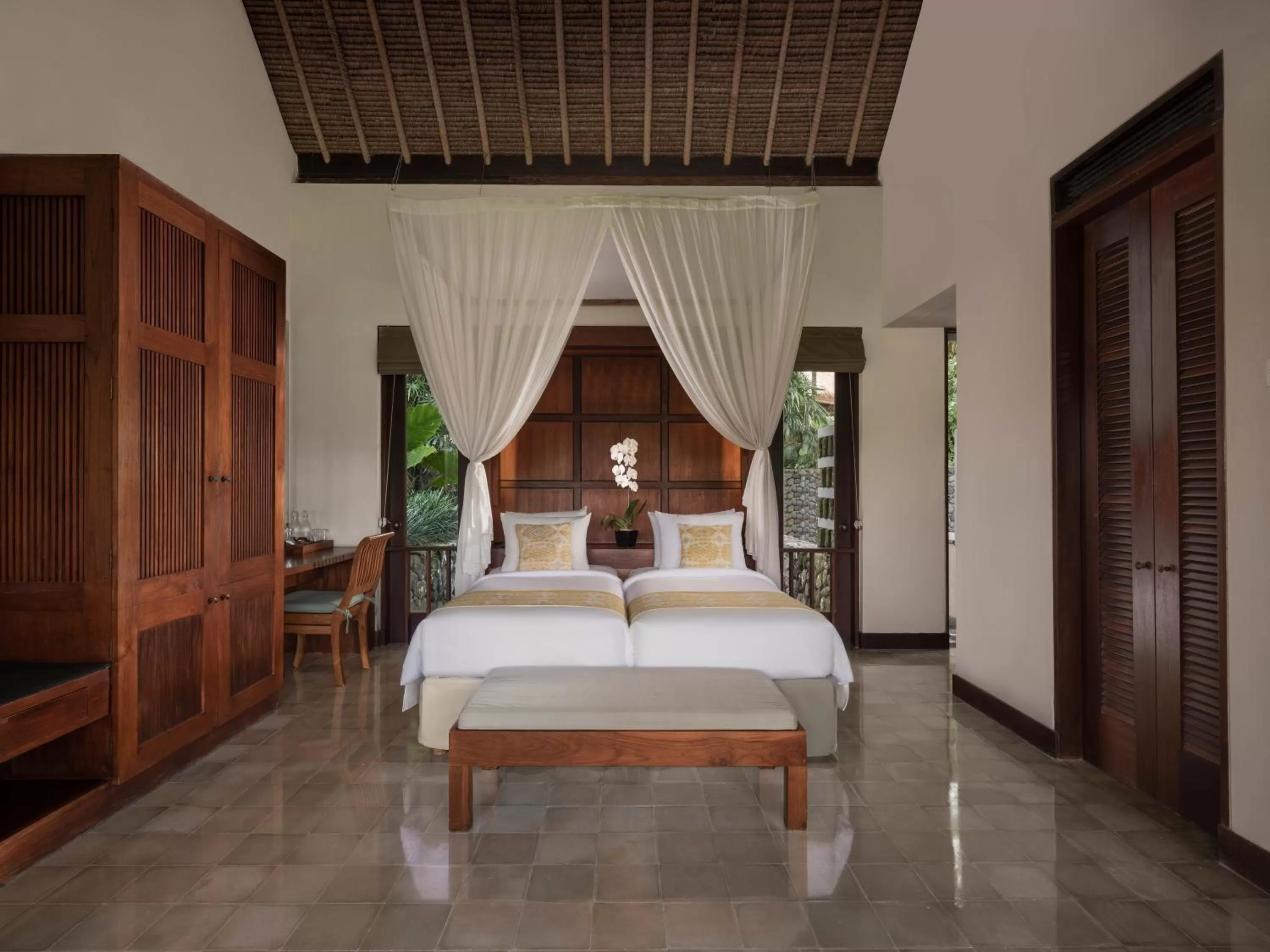 Bed in Alila Ubud