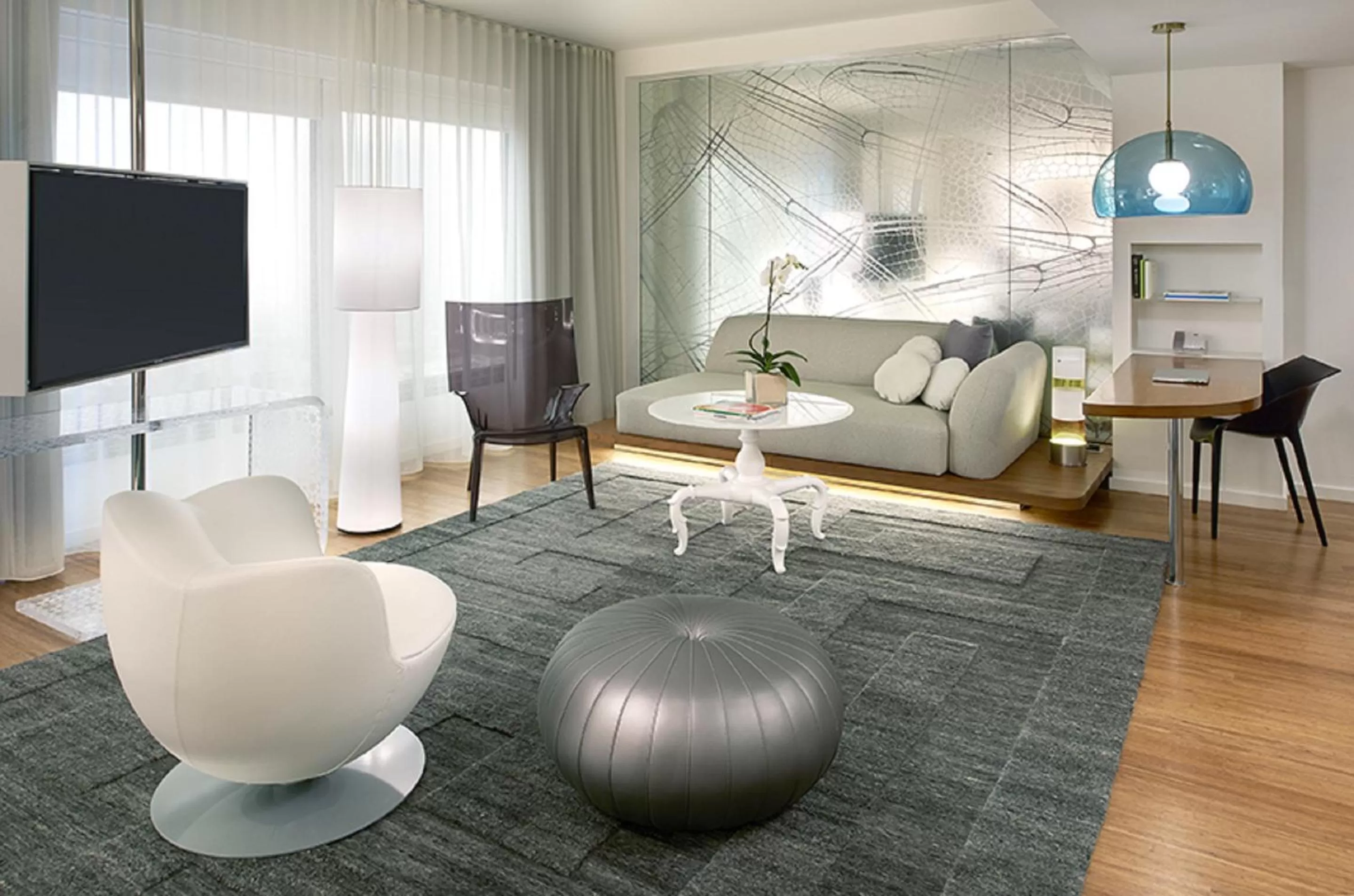 Seating area in Mondrian Los Angeles