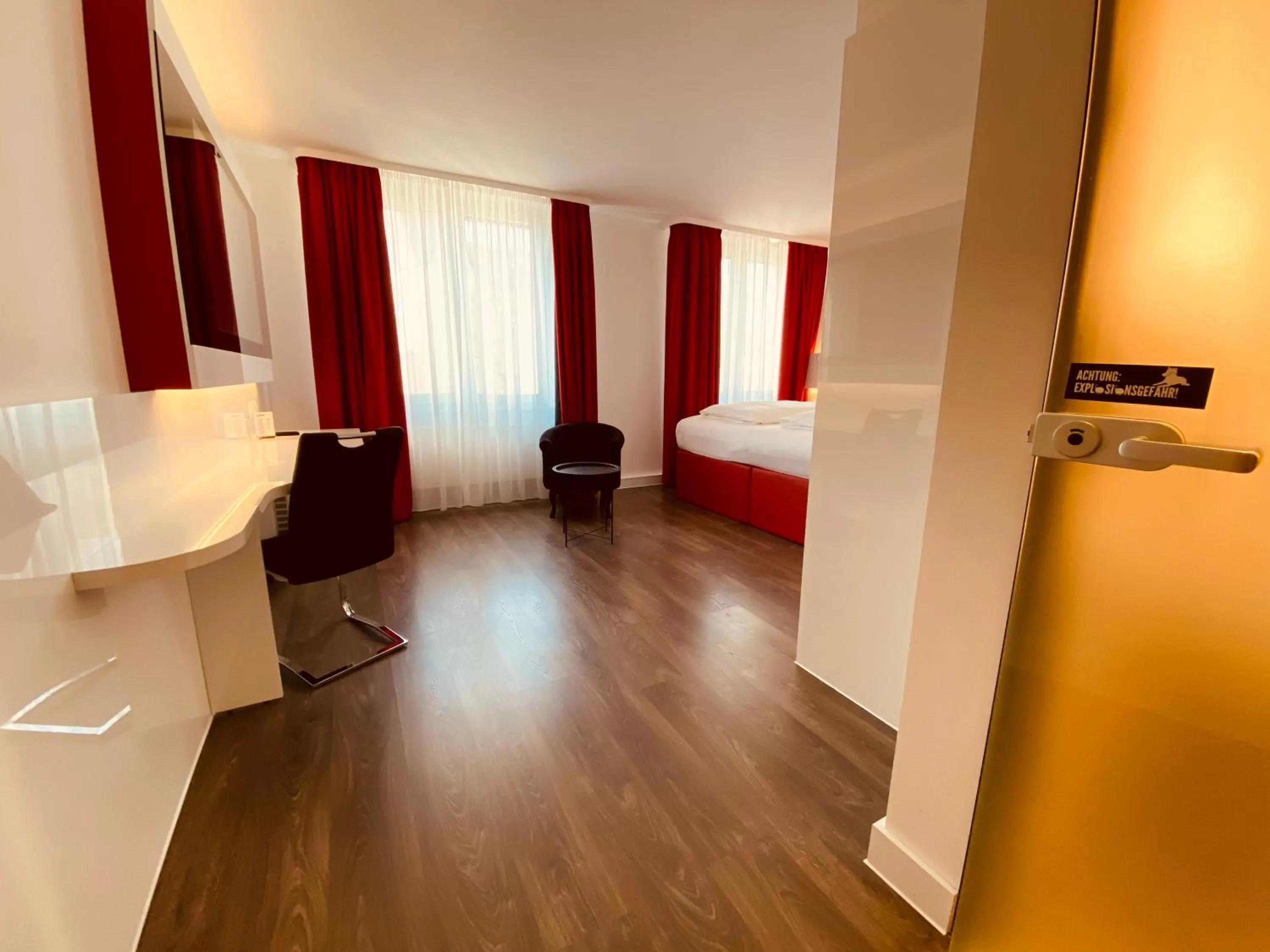 Bathroom, Bed in DORMERO Hotel Dresden City