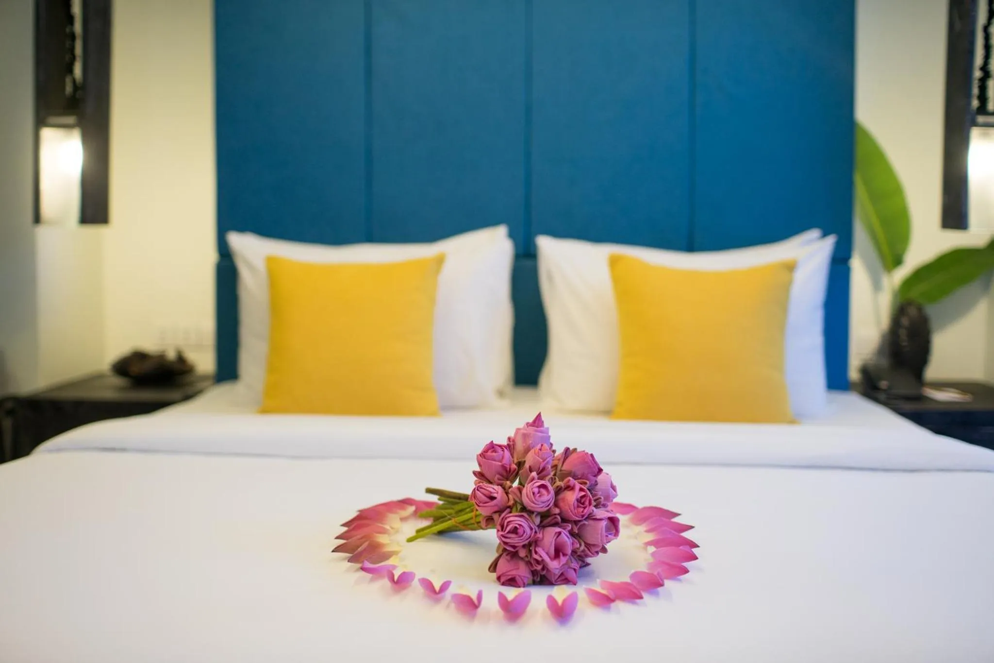 Decorative detail, Bed in Monthara Angkor Residence