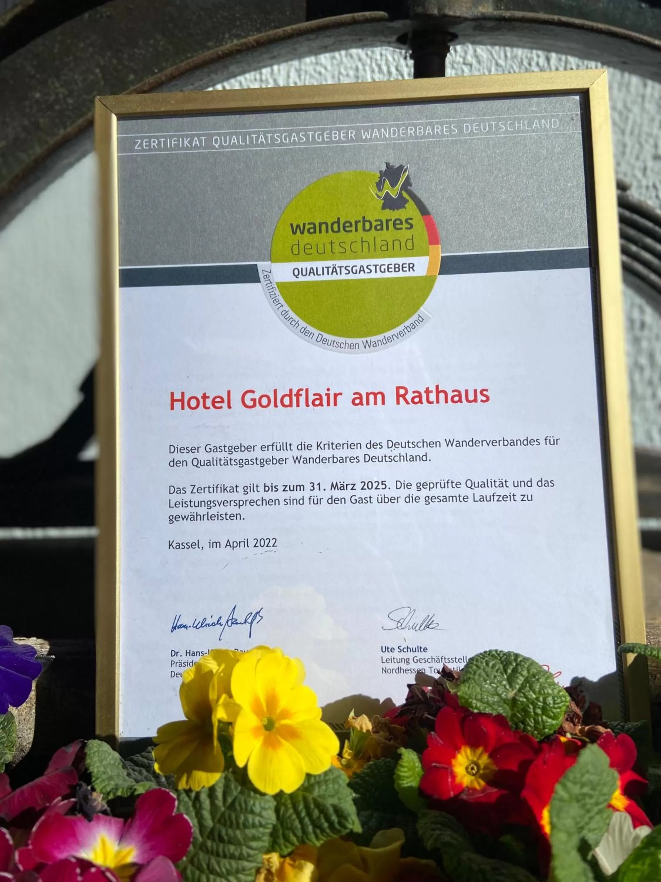 Certificate/Award in Hotel Goldflair am Rathaus