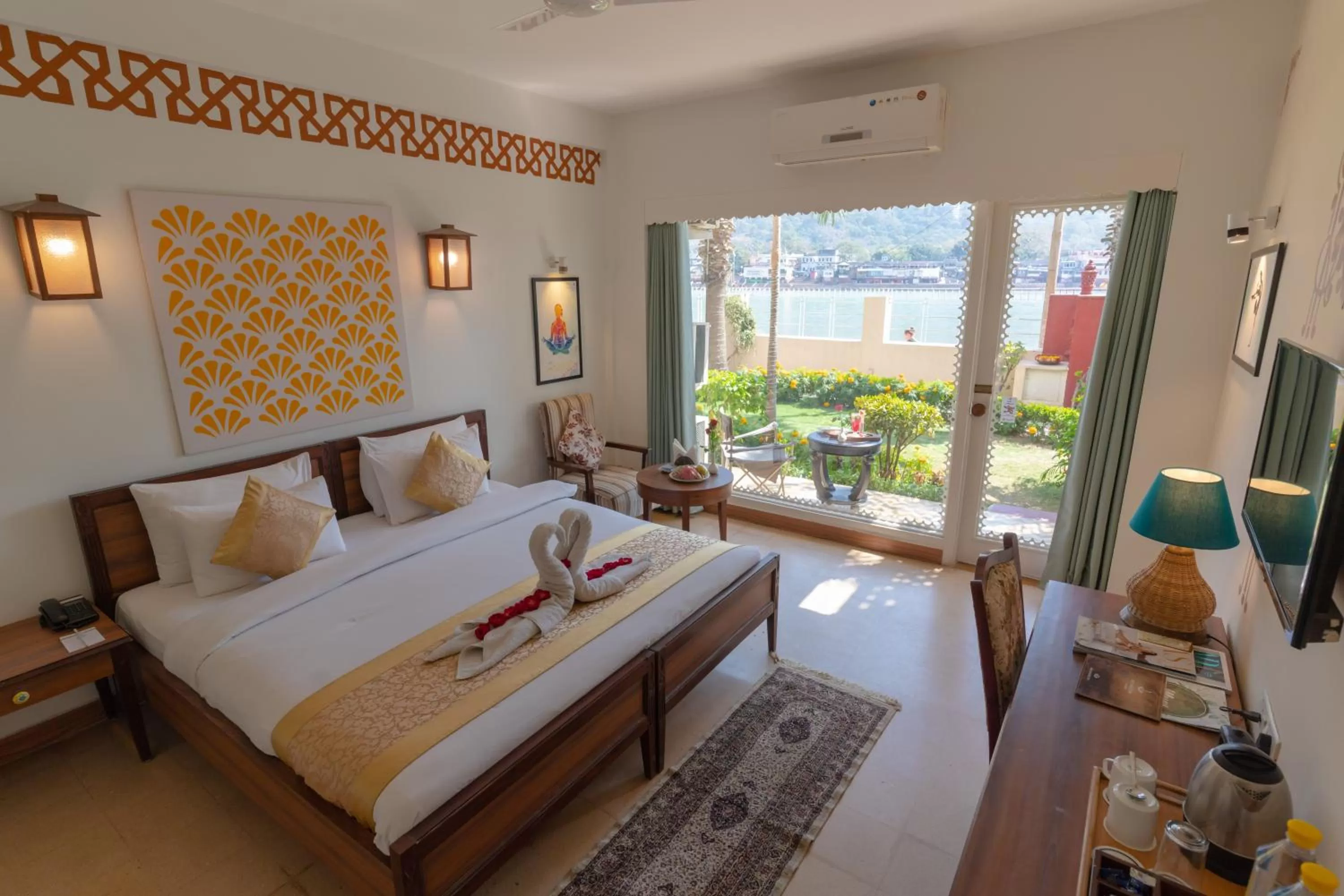 View (from property/room), Bed in Yog Niketan By Sanskriti