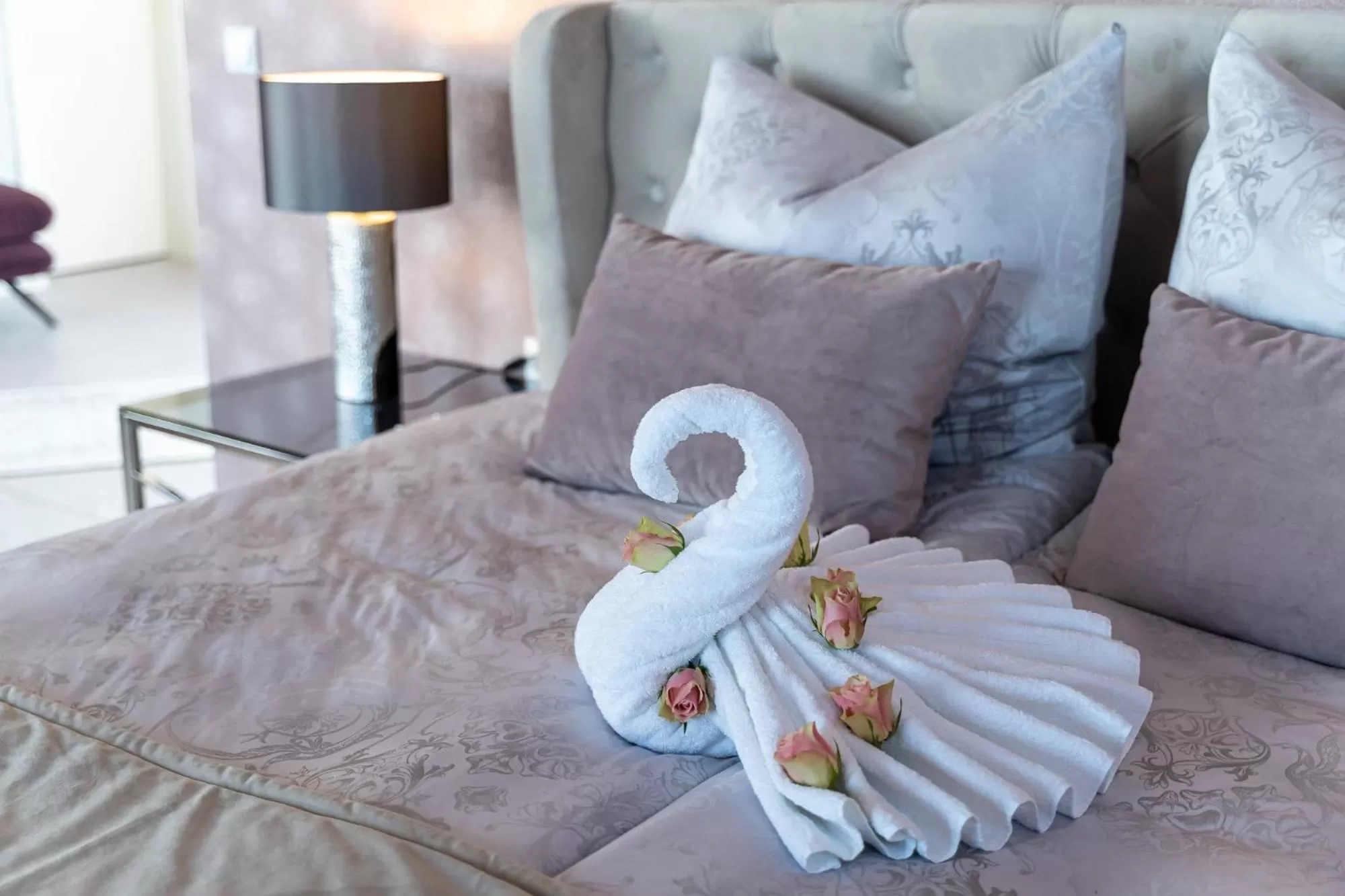 Living room, Bed in Schwimmende Häuser im BALTIC SEA RESORT