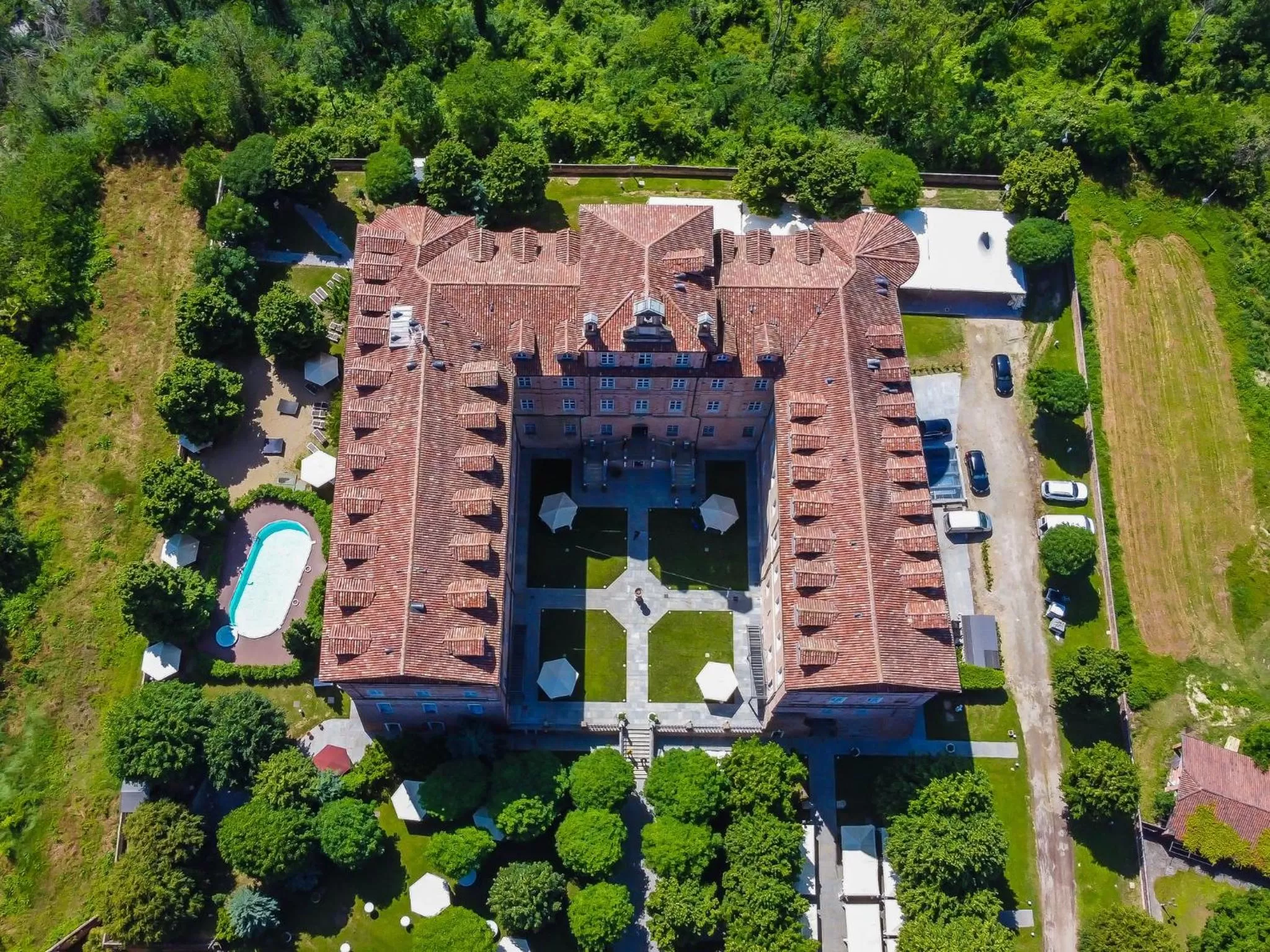 Property building, Bird's-eye View in Montaldo Castle & Resort
