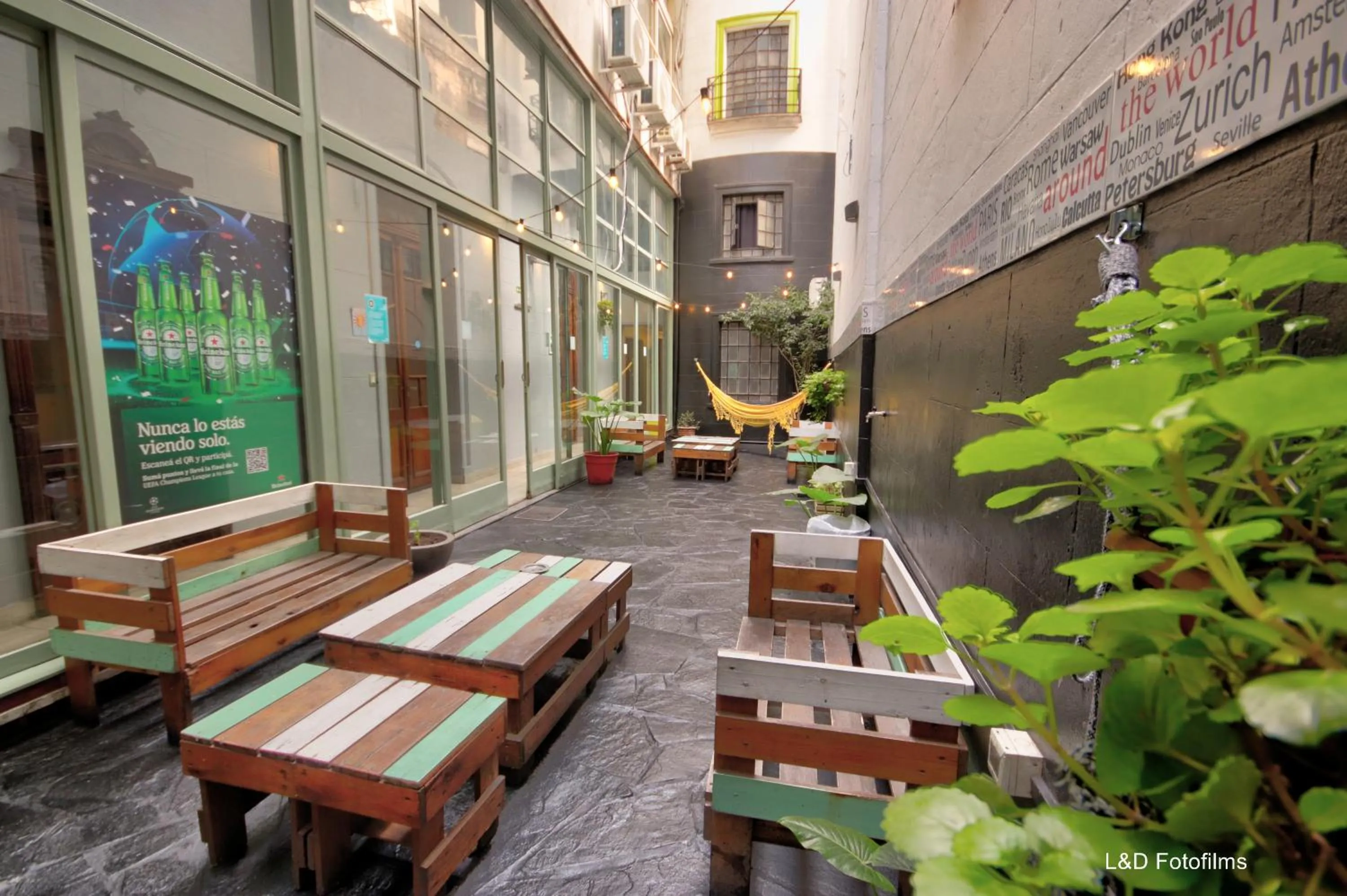 Patio in Play Hostel Arcos