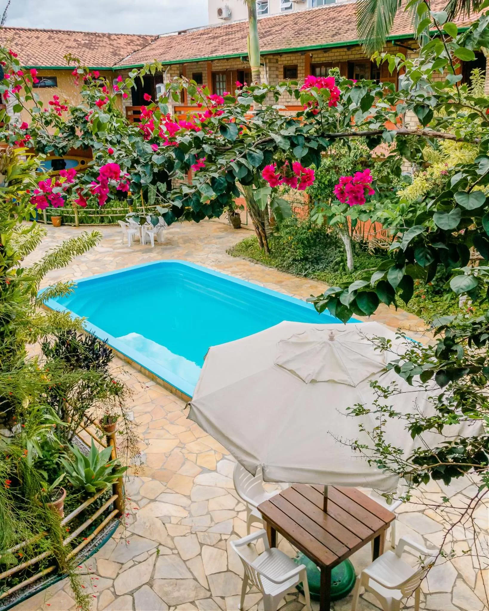 Pool view in Pousada Chaday