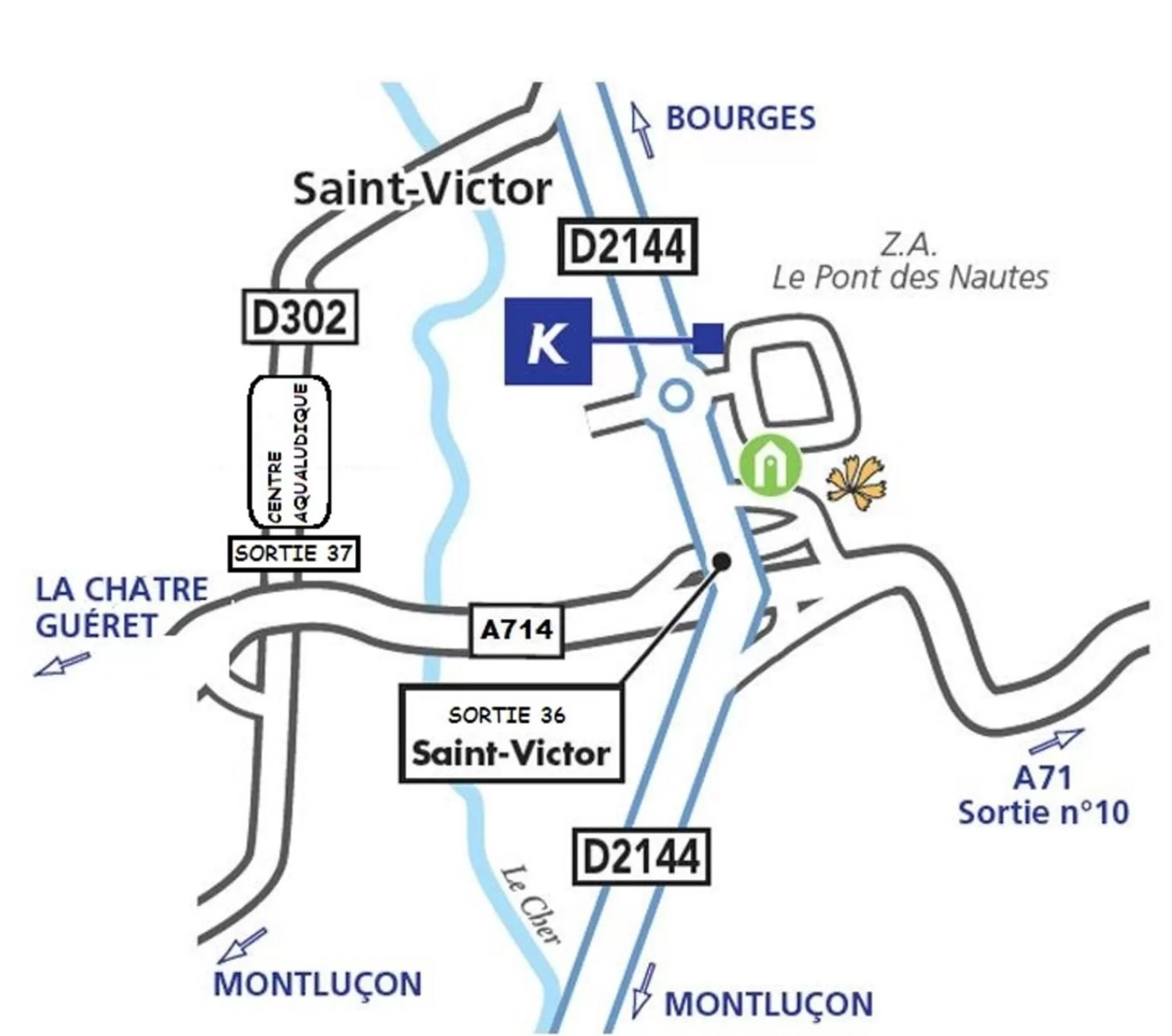 Location in Kyriad Montluçon - Saint Victor