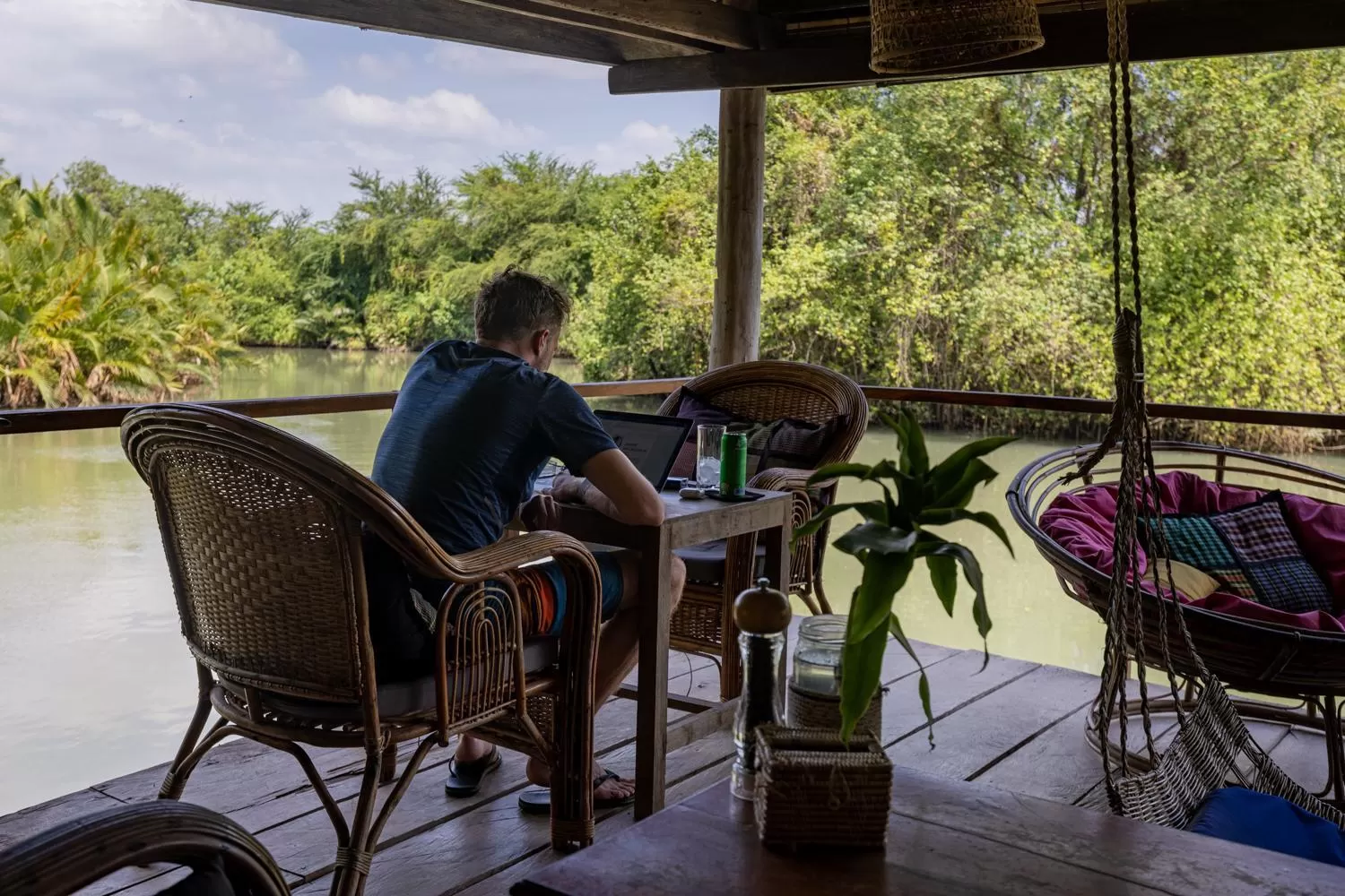 Seating area in Kampot Cabana