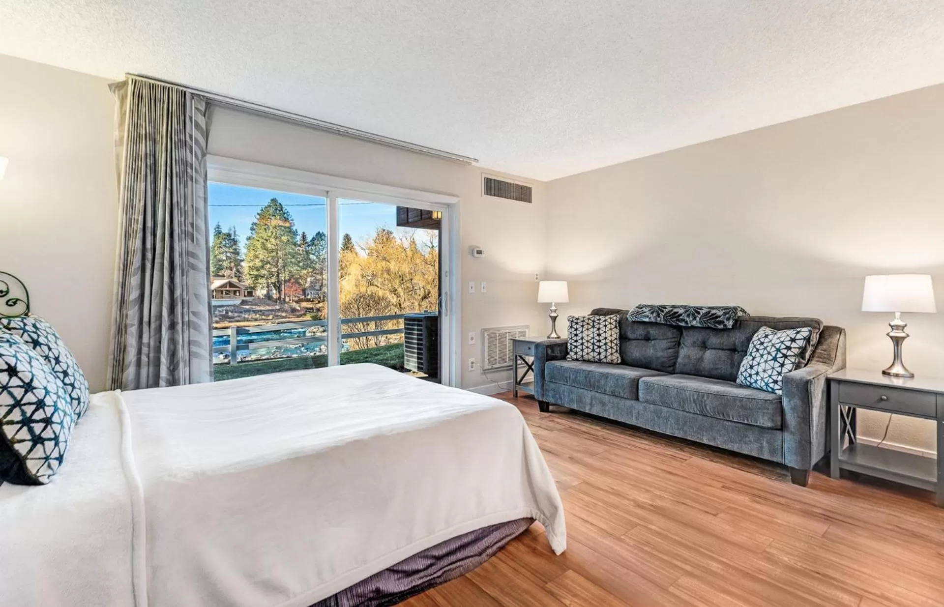 Living room in Bend Riverside Condos