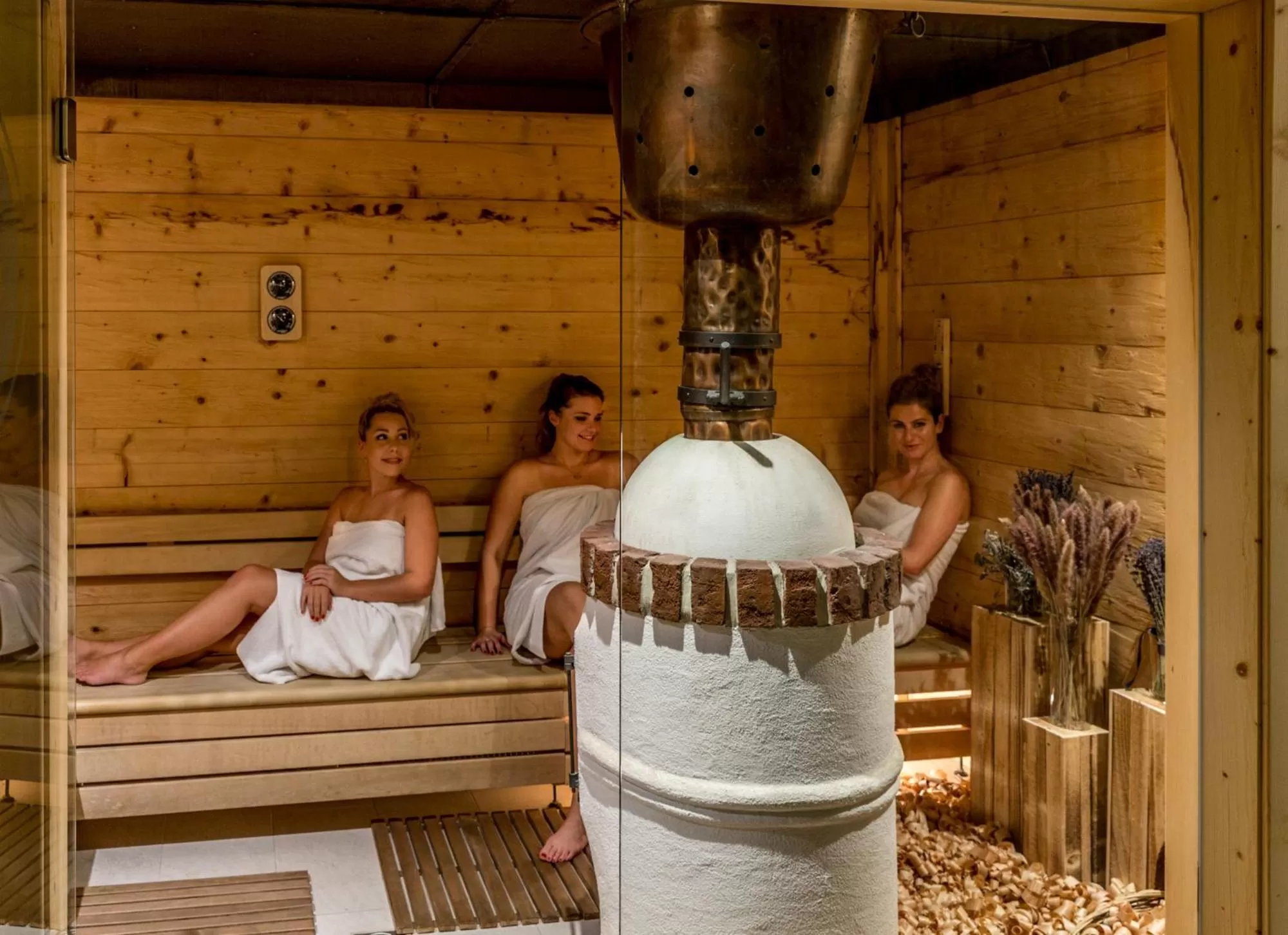 Sauna in Das Aunhamer Suite & Spa Hotel