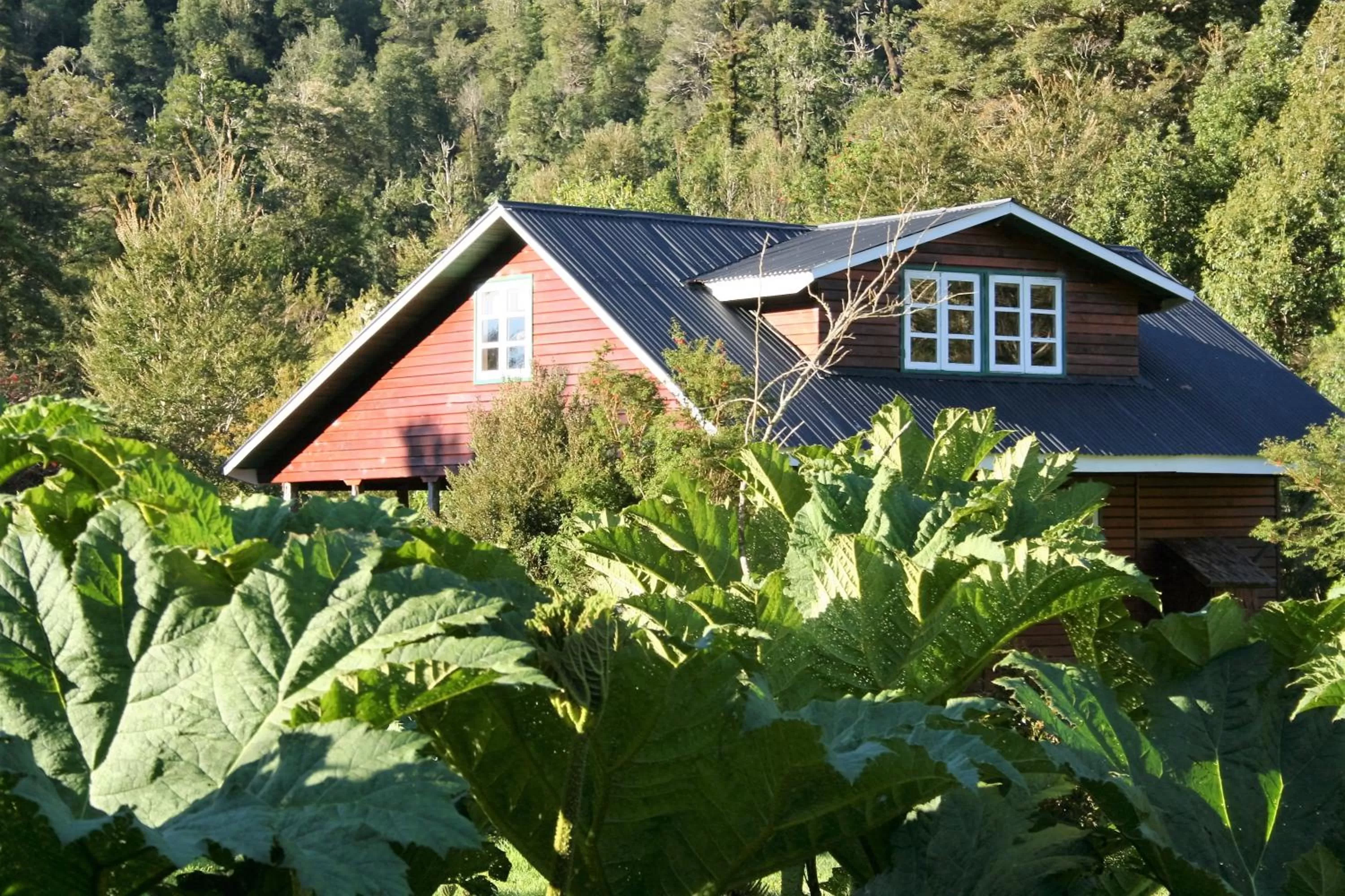 Facade/entrance, Garden in Posada Queulat