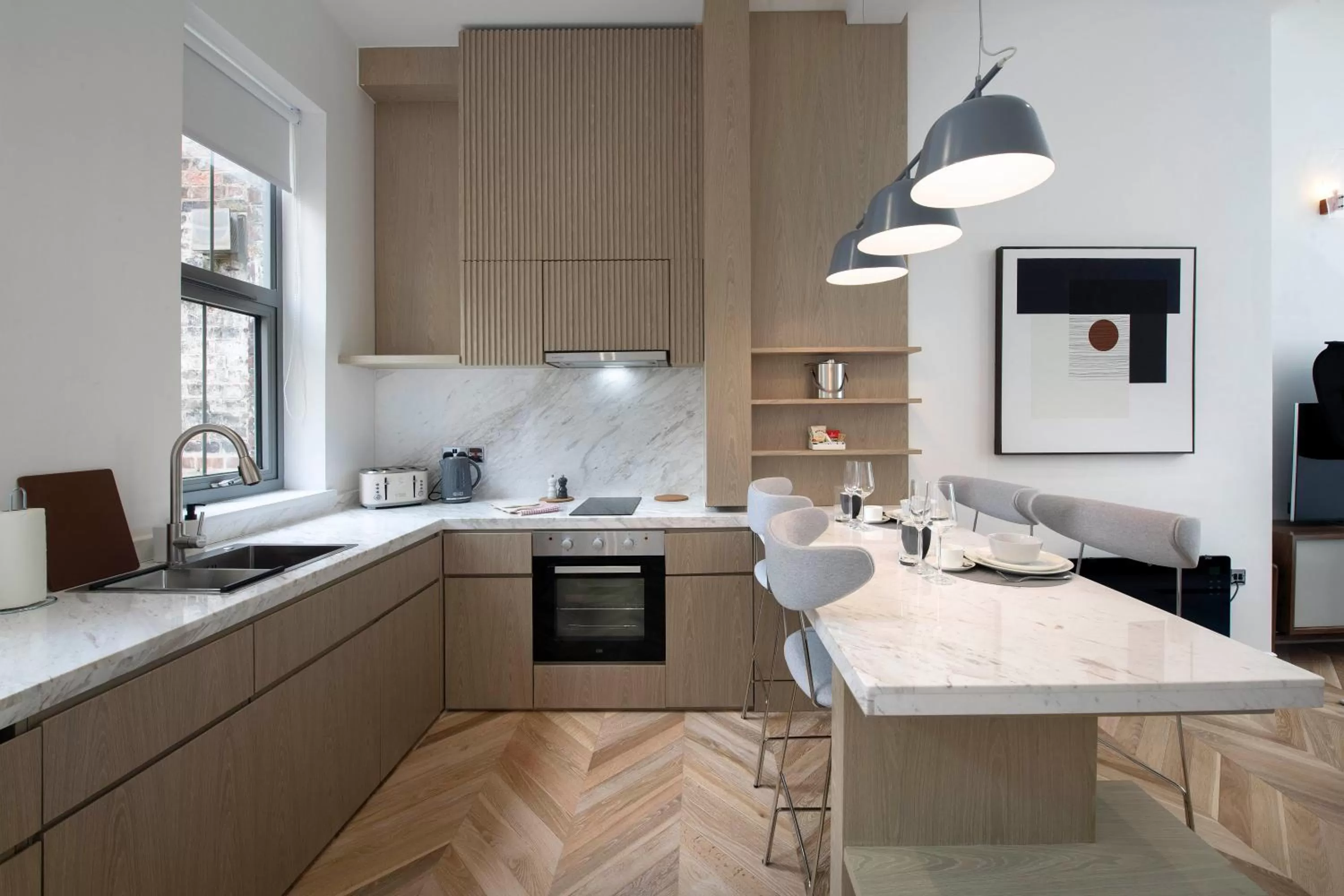 Kitchen or kitchenette in Trueman Court Luxury Serviced Apartments