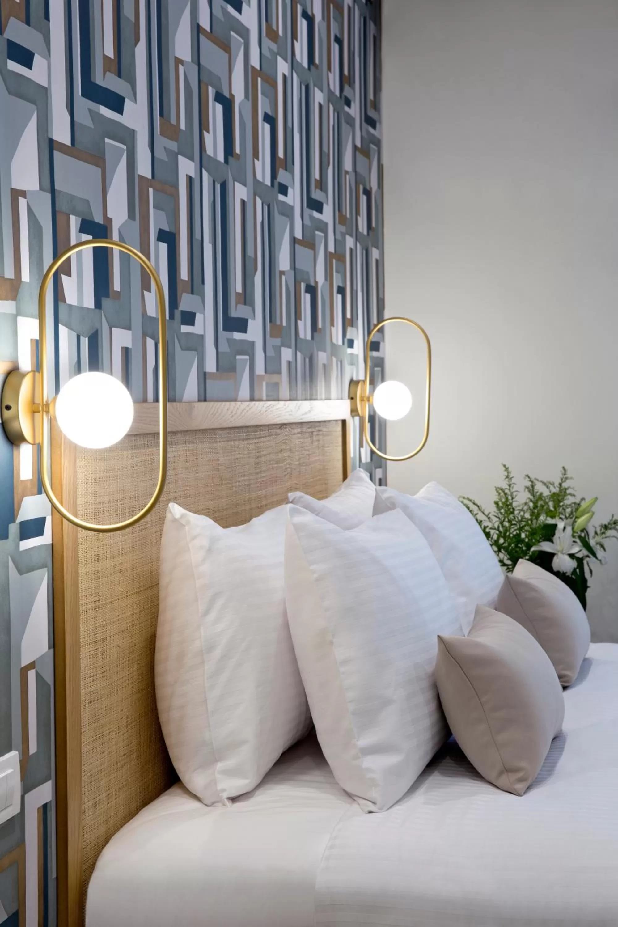 Decorative detail, Bed in Hypnos Inn Athens