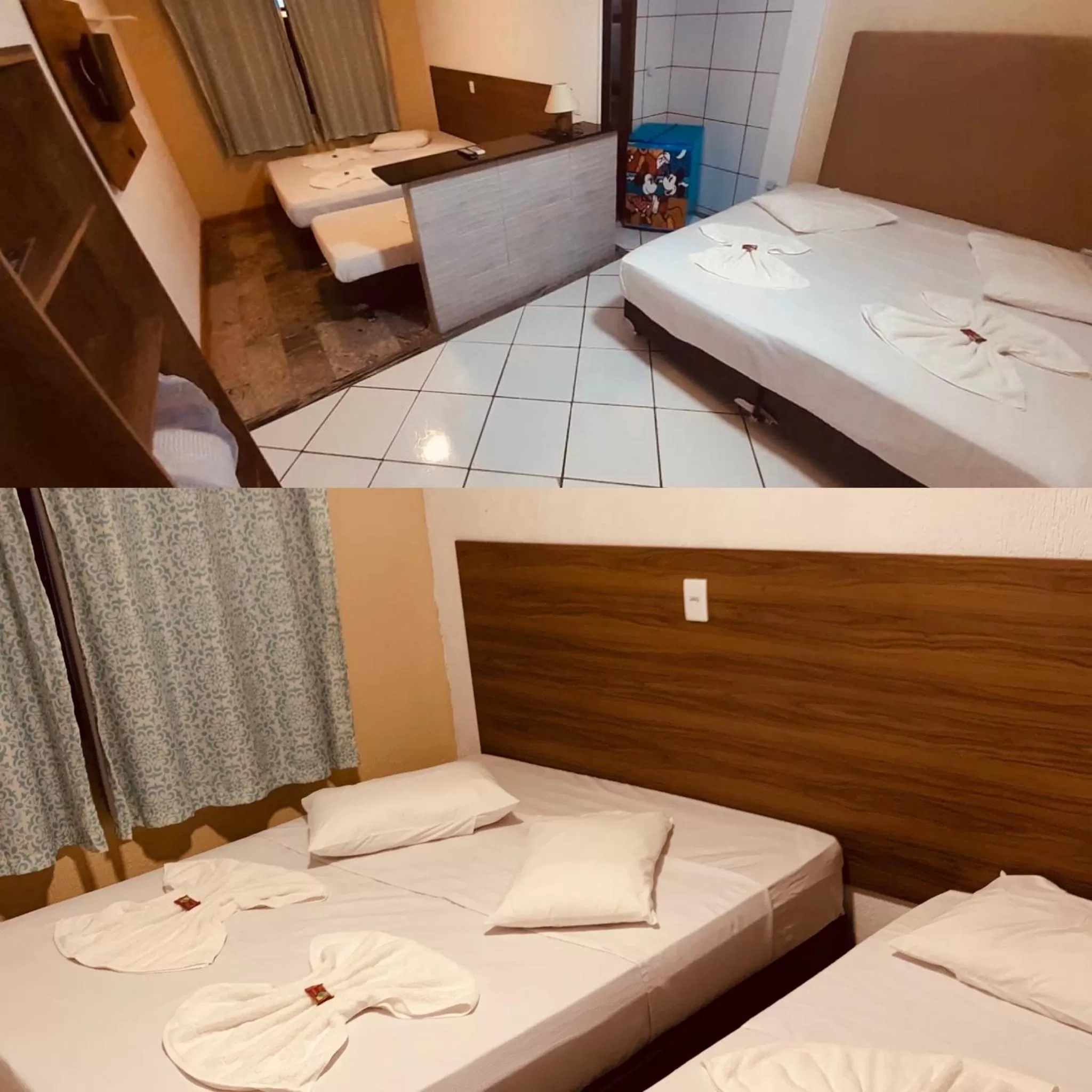 Bed in Flamingo Beach Pousada