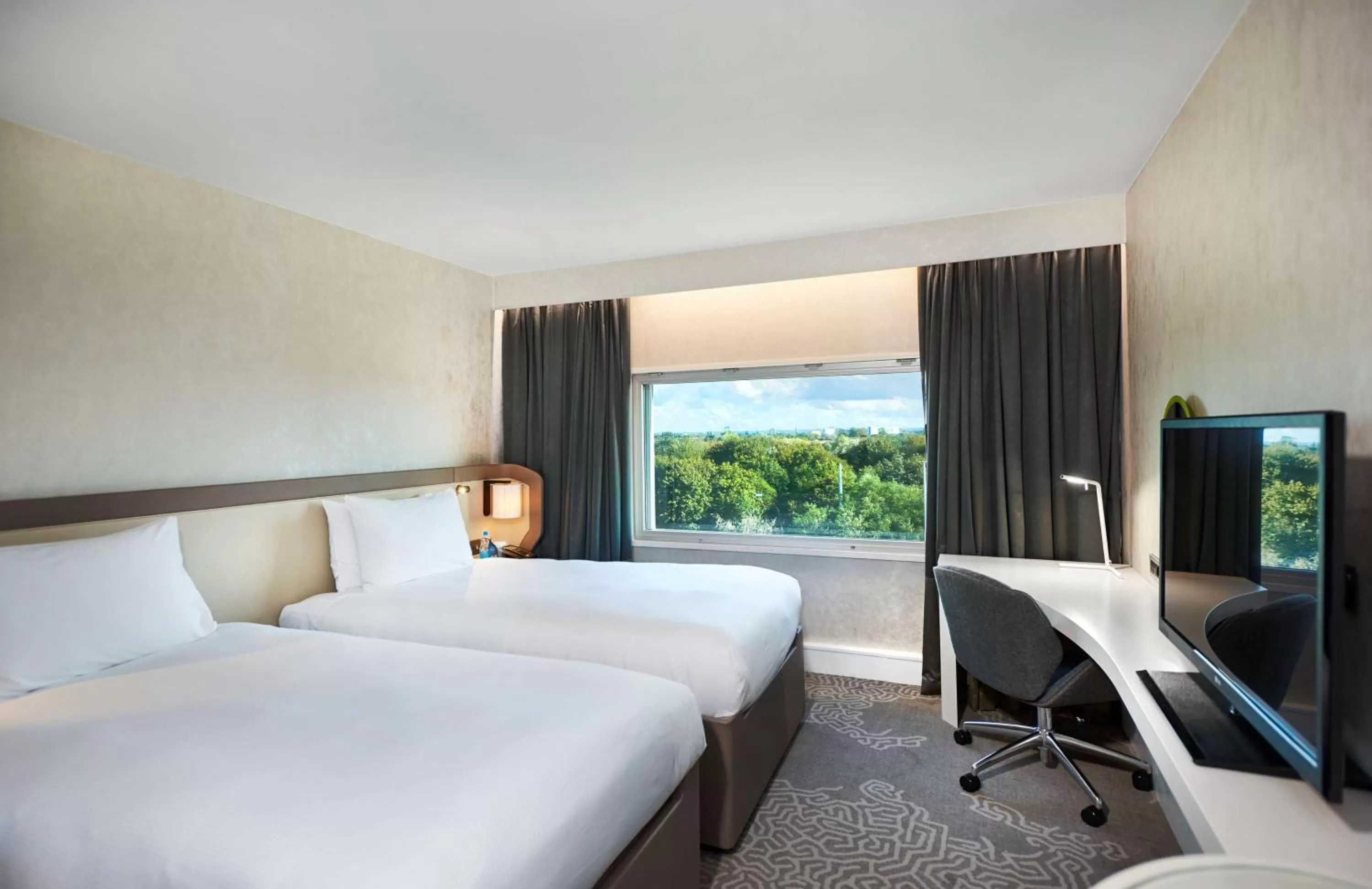 Bed in Hilton London Heathrow Airport