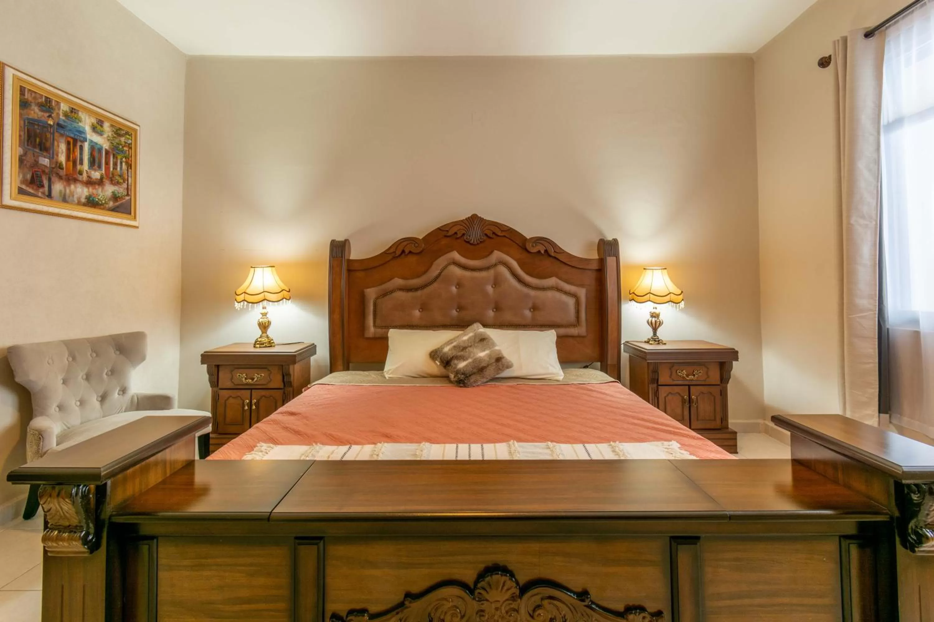 Bed in Hostería Casa Marquez