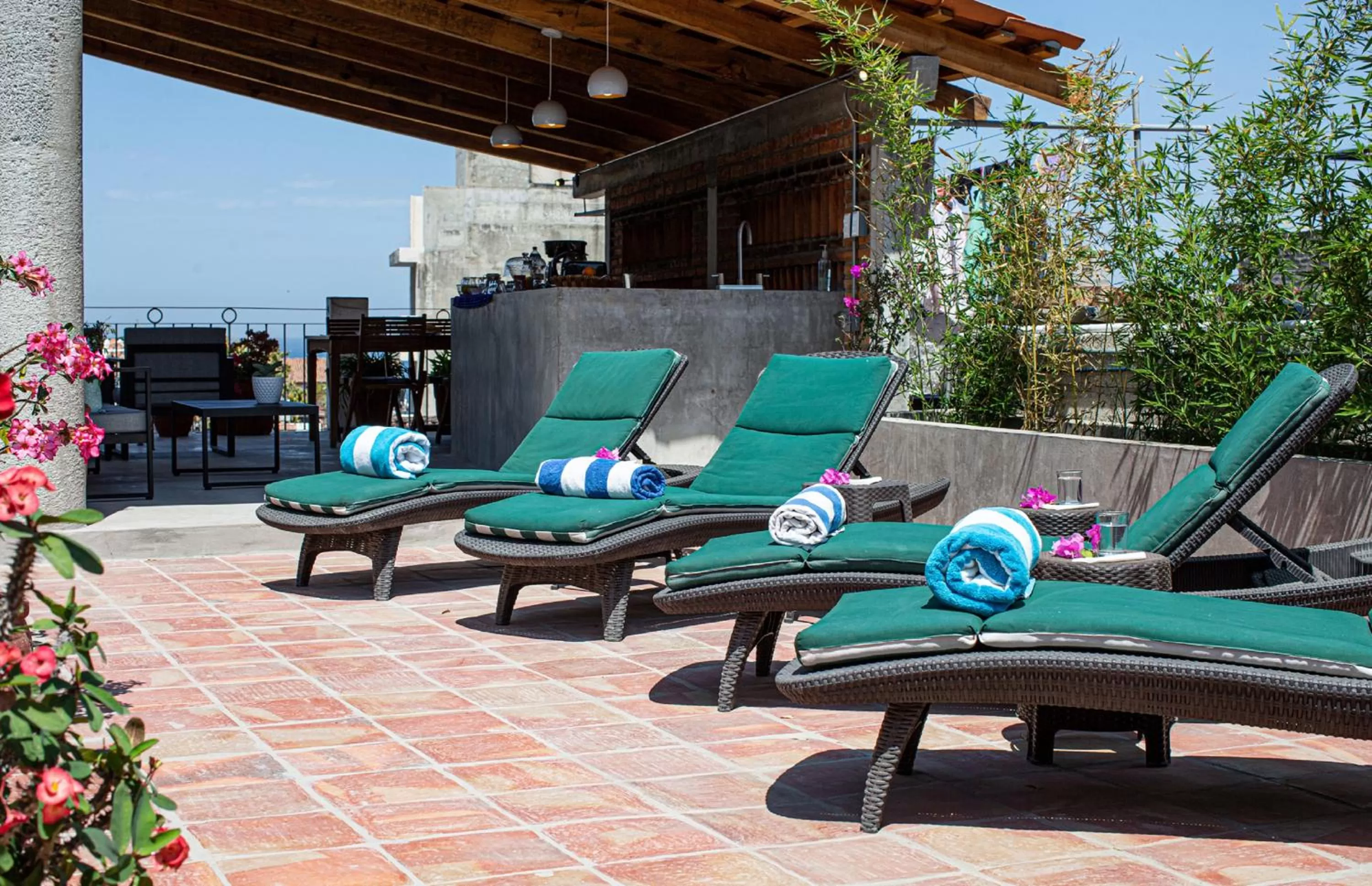 sunbed in Casitas Miramar Puerto Vallarta Malecón