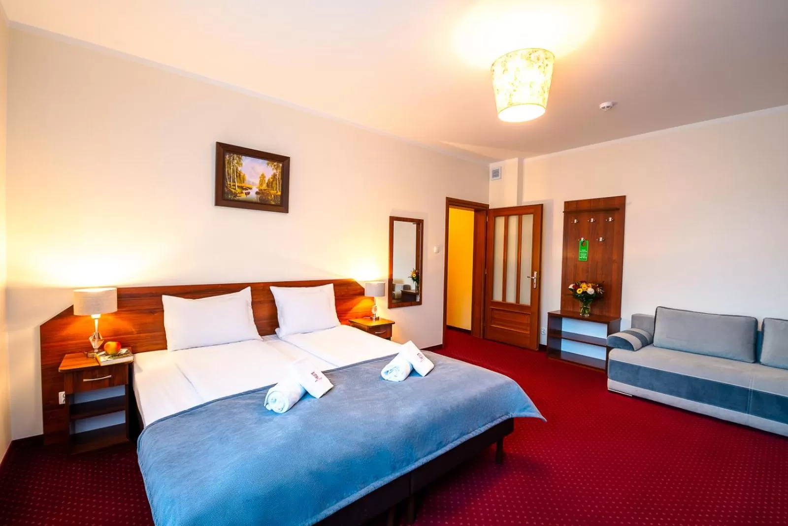 Bed in Hotel Kasztelan