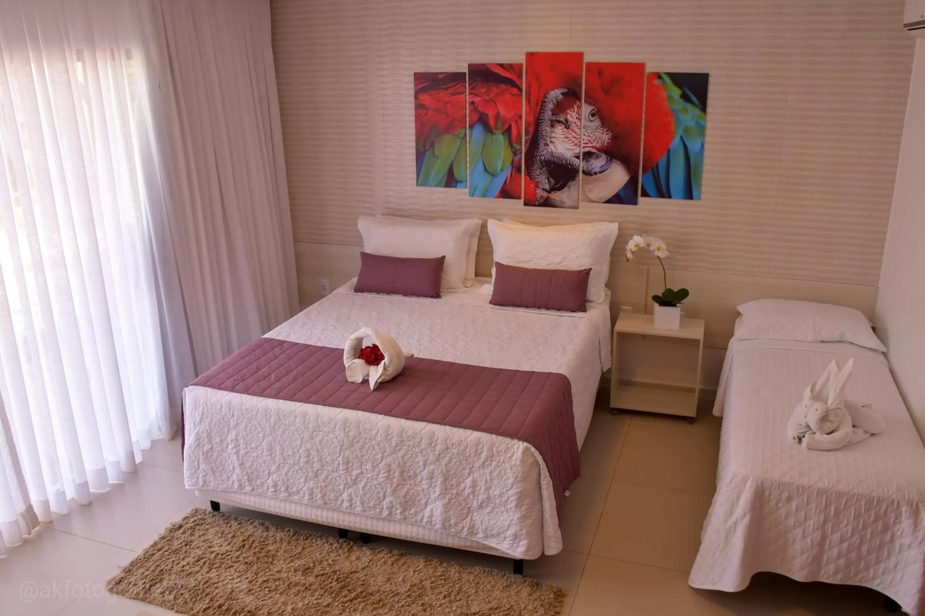 Bed in Pousada Sol e Mar