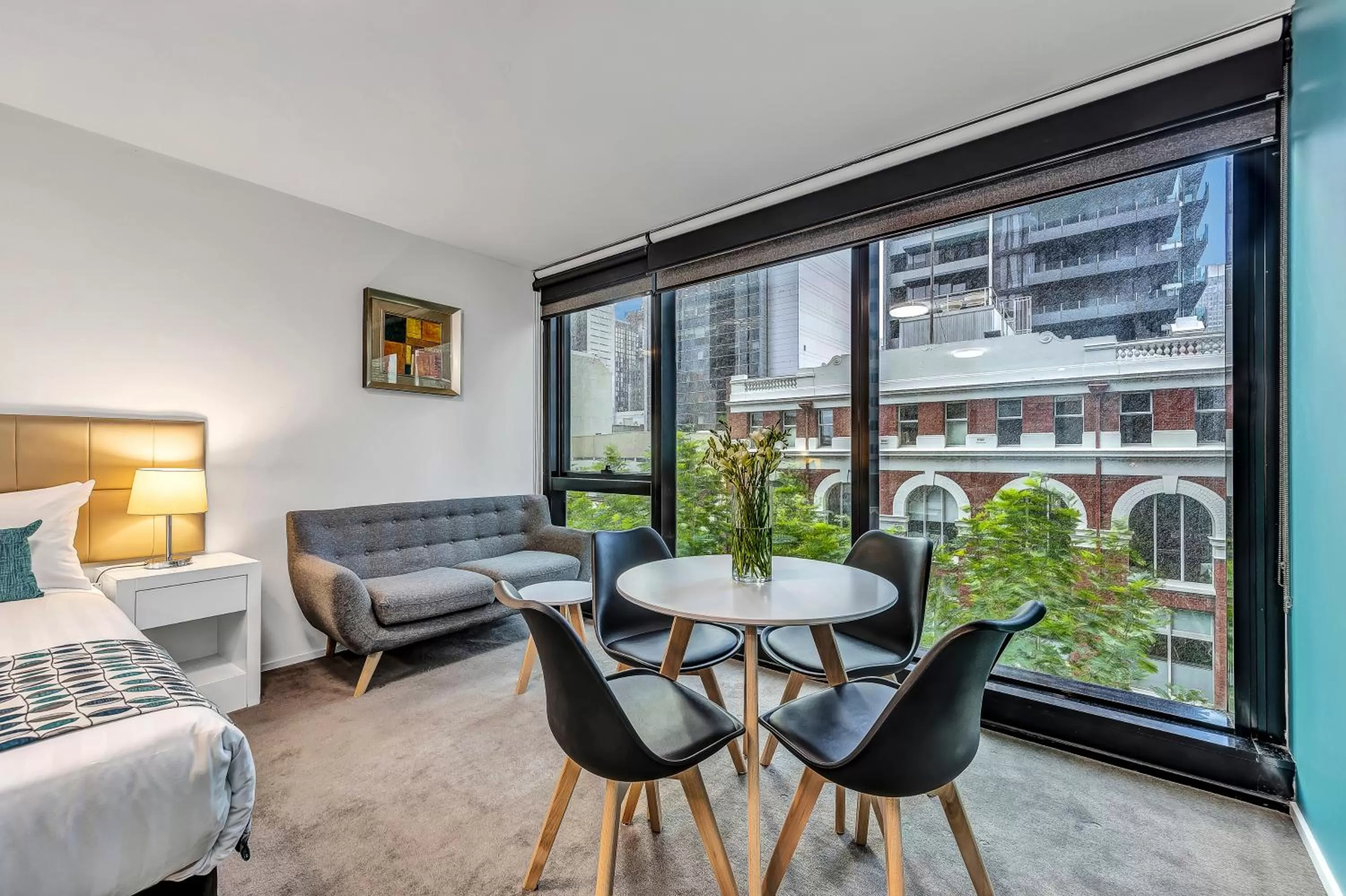 Bed in Pegasus Apart-Hotel